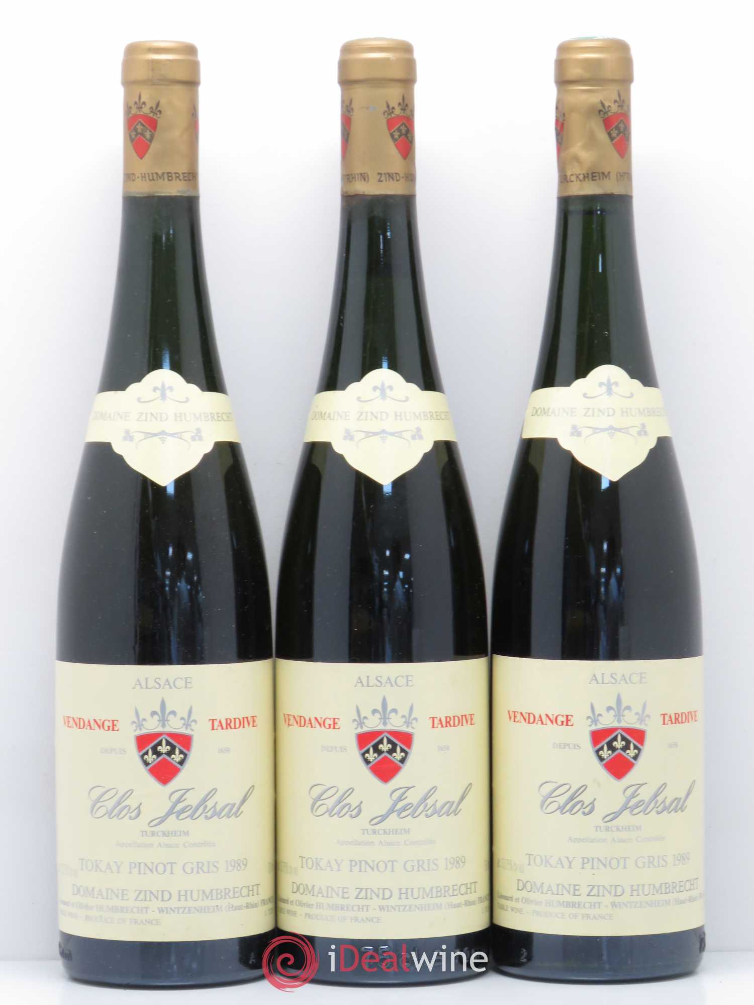 Alsace Pinot Gris Clos Jebsal Vendanges Tardives Zind-Humbrecht (Domaine) 1989 - Lotto di 3 bottiglie - 0