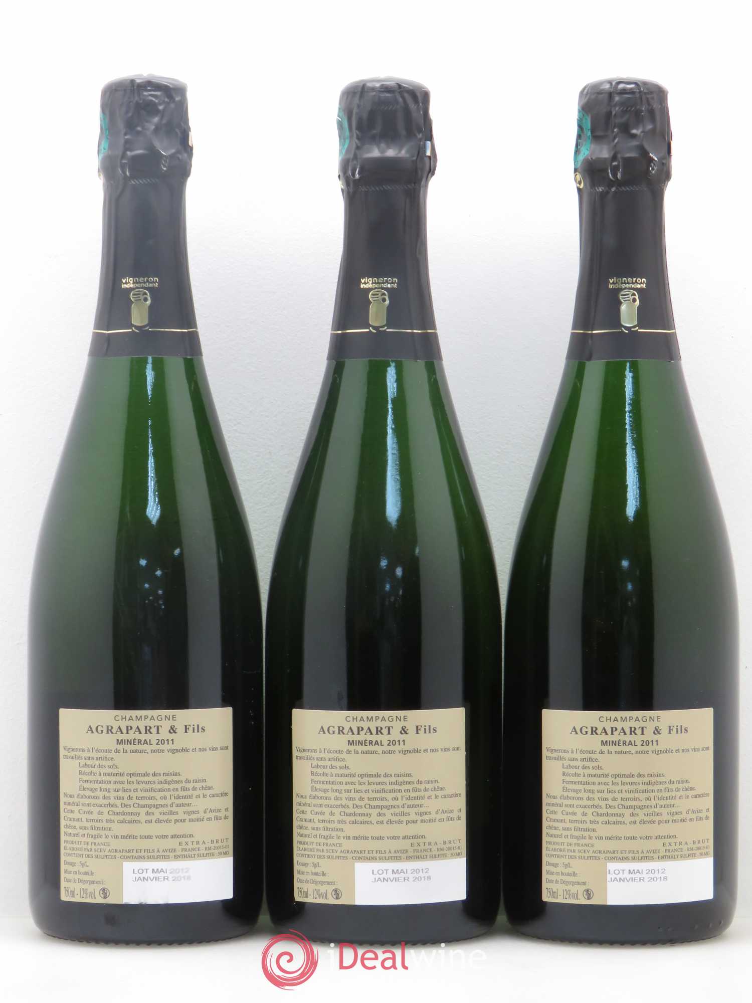 Minéral Blanc de Blancs Extra-Brut Agrapart & Fils 2011 - Lot de 3 bouteilles - 1