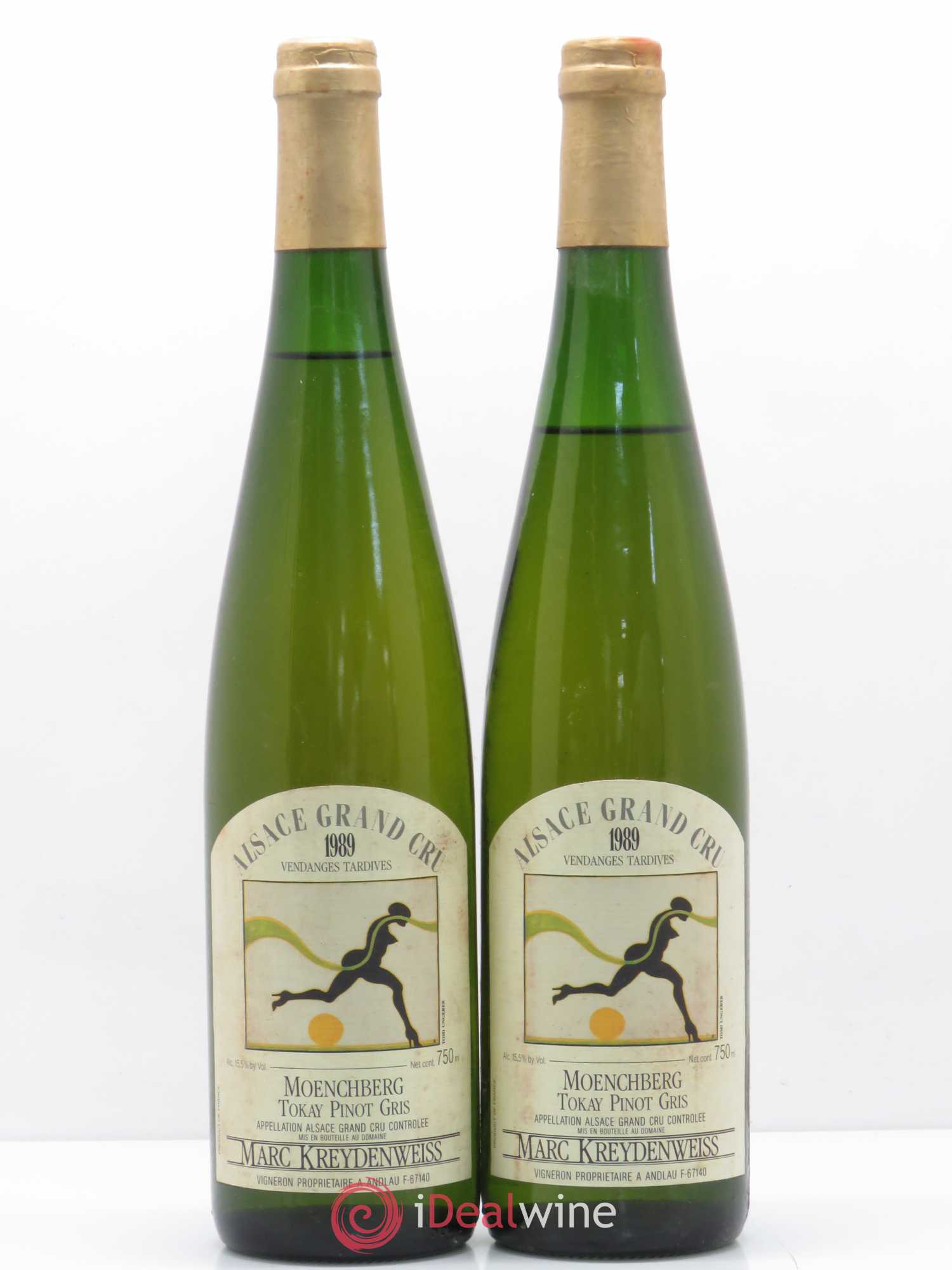 Alsace Pinot Gris Grand cru Moenchberg Marc Kreydenweiss Pinot Gris Vendanges Tardives (sans prix de réserve) 1989 - Posten von 2 Flaschen - 0