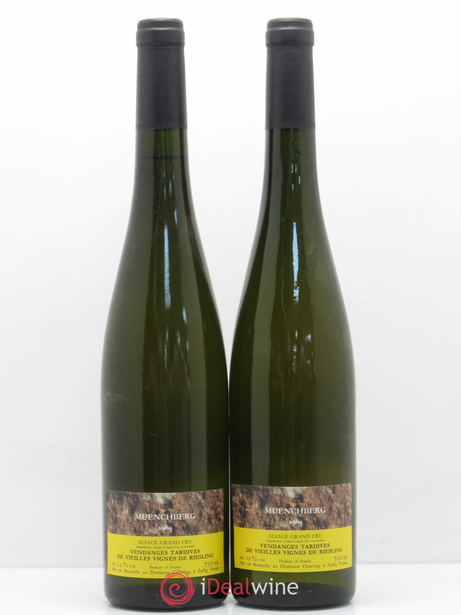 Alsace Riesling Grand Cru Muenchberg Vendanges Tardives Ostertag (Domaine) Vieilles vignes 1989 - Lotto di 2 bottiglie - 0