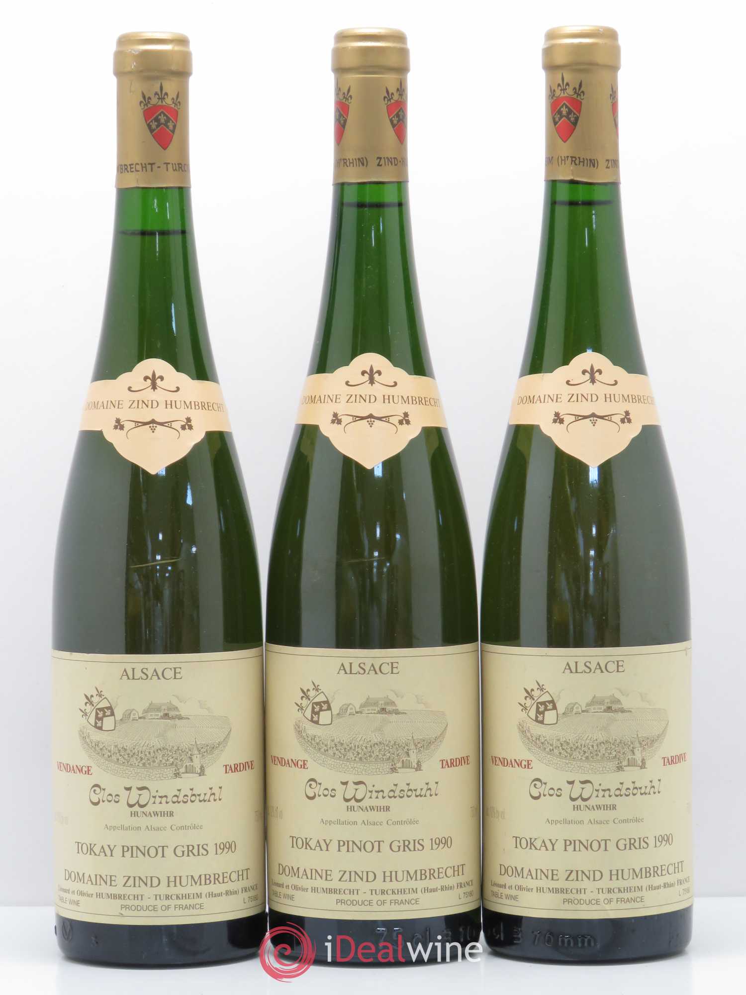 Alsace Pinot Gris (anciennement Tokay) Vendanges Tardives Clos Windsbuhl Zind-Humbrecht (Domaine) 1990 - Lot de 3 bouteilles - 0