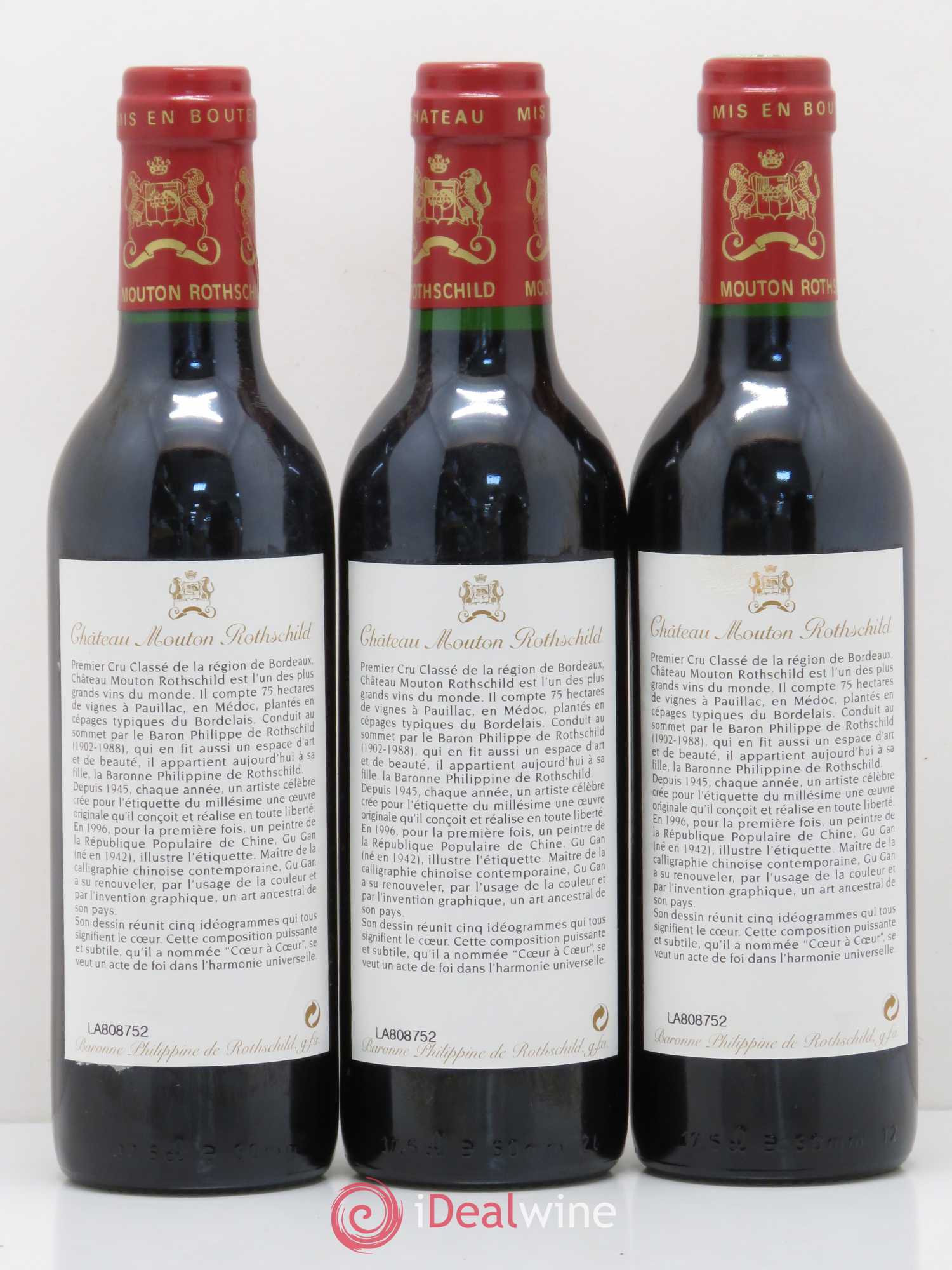 Château Mouton Rothschild 1er Grand Cru Classé 1996 - Lot de 12 demi bouteilles - 4