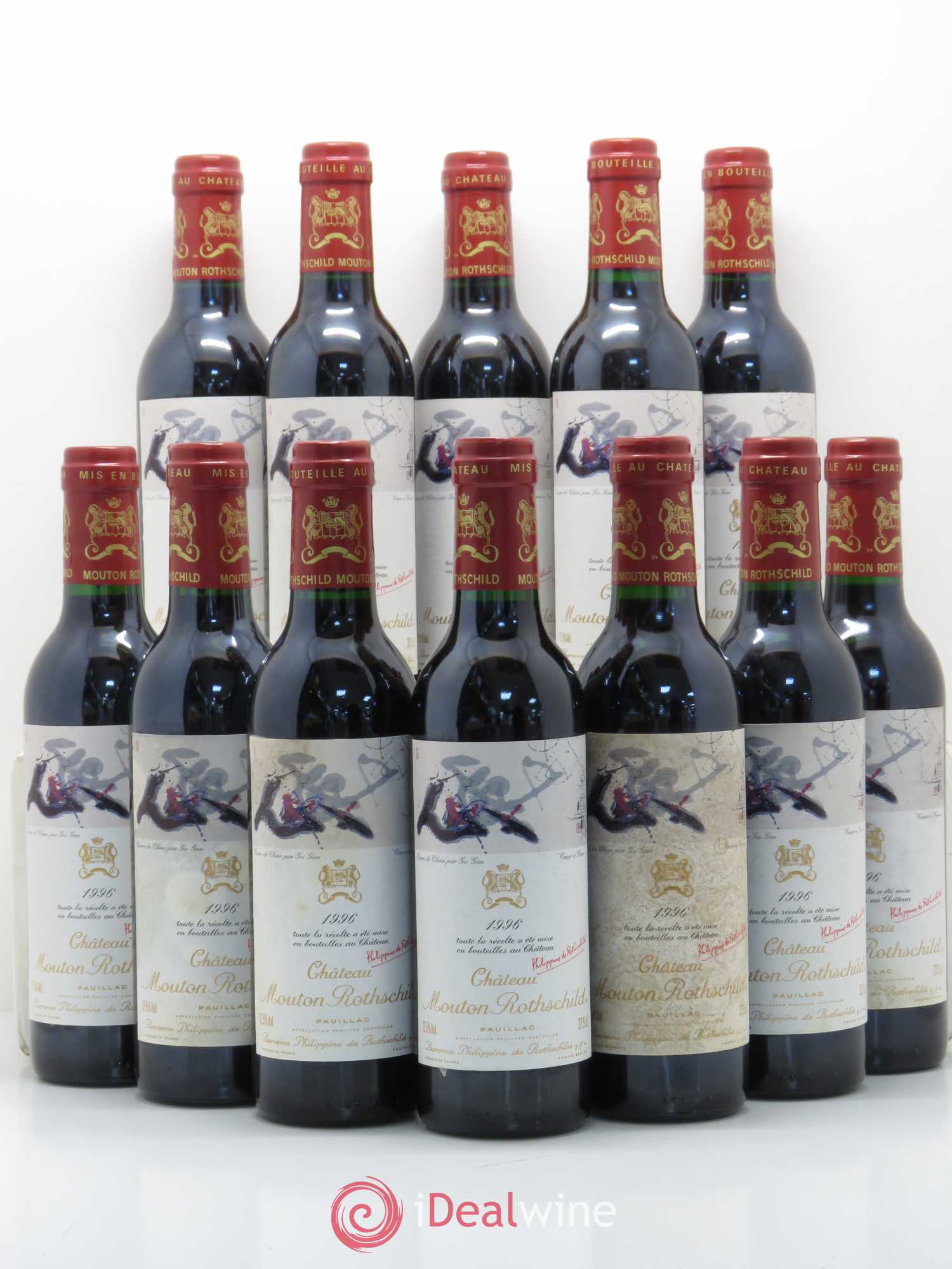 Château Mouton Rothschild 1er Grand Cru Classé 1996 - Lot de 12 demi bouteilles - 0