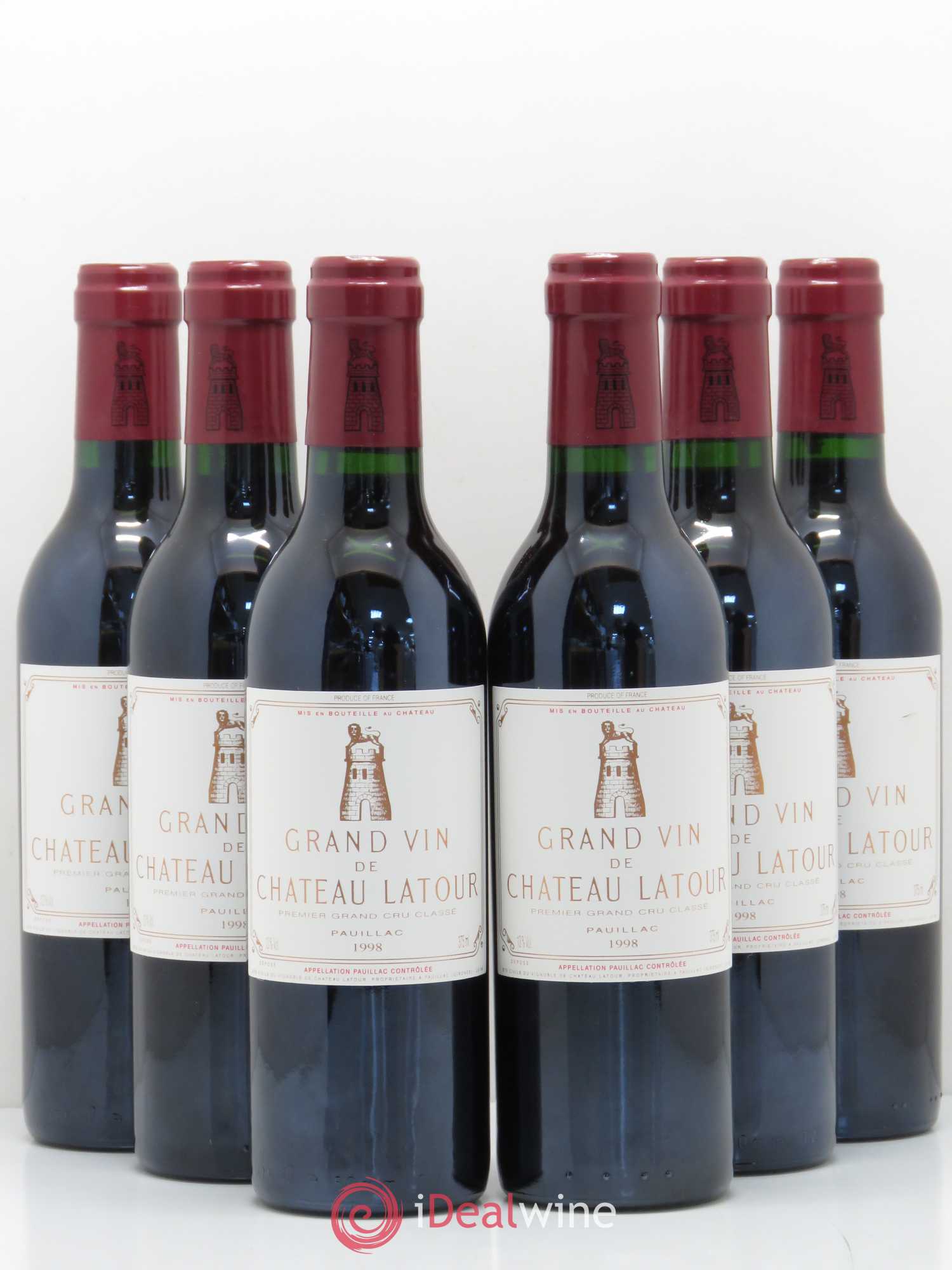 Château Latour 1er Grand Cru Classé 1998 - Lot de 6 demi bouteilles - 0