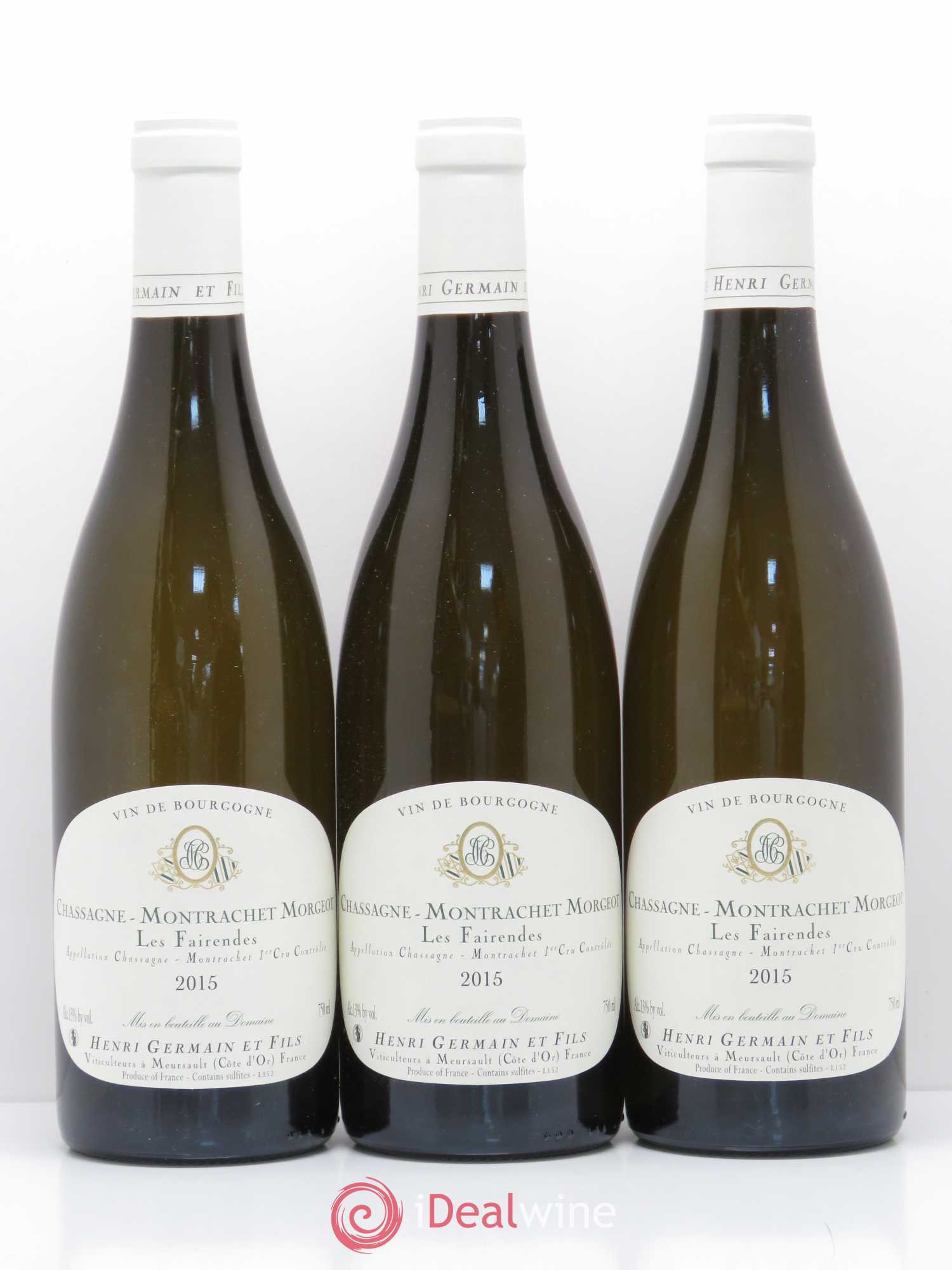 Chassagne-Montrachet 1er Cru Morgeot Les Fairendes Henri Germain 2015 - Posten von 3 Flaschen - 0