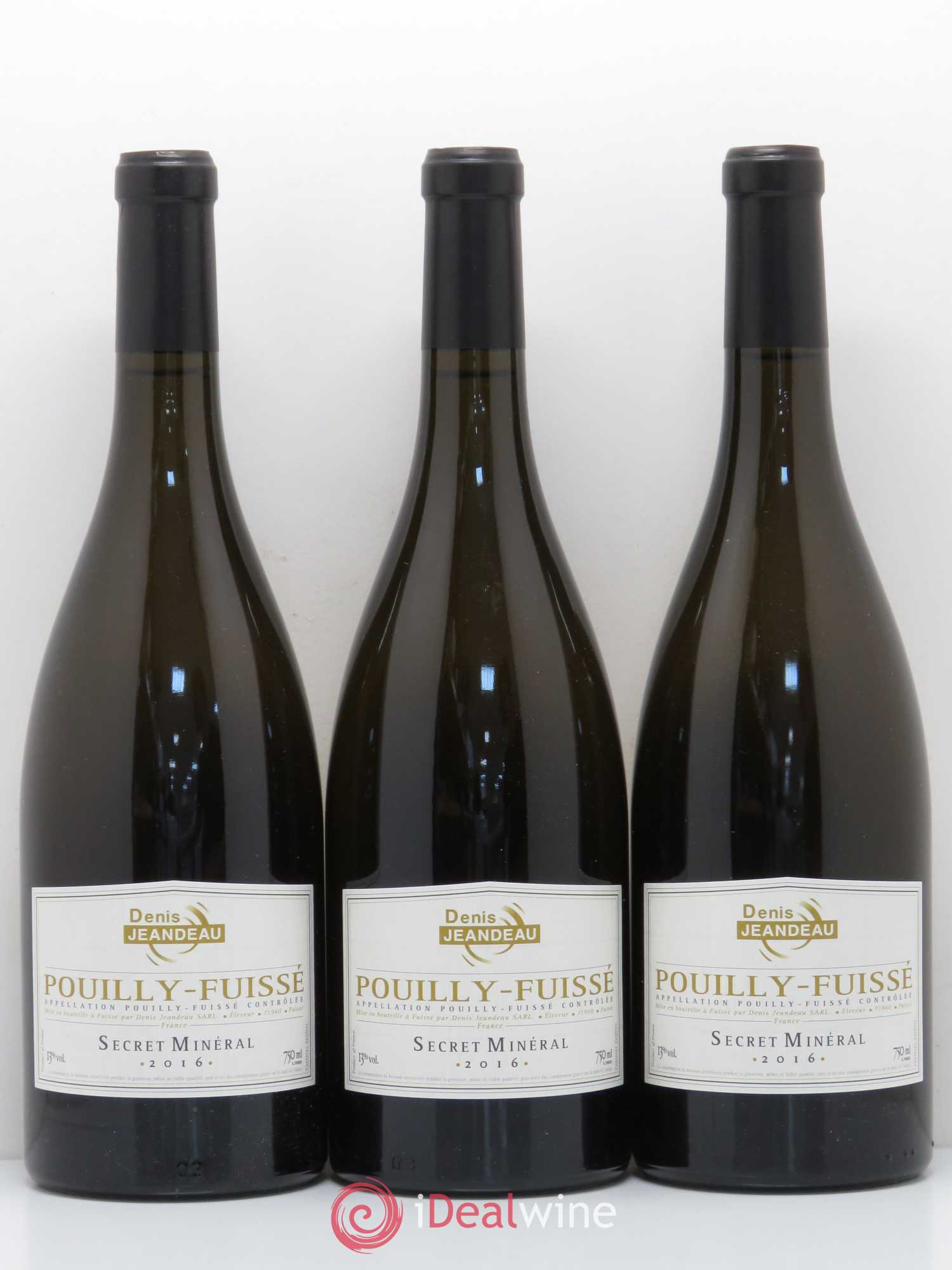 Pouilly-Fuissé Secret Minéral Jeandeau 2016 - Posten von 6 Flaschen - 2