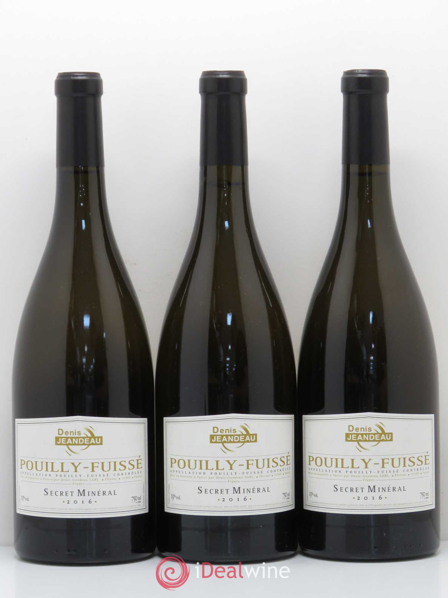Pouilly-Fuissé Secret Minéral Jeandeau 2016 - Posten von 3 Flaschen - 0