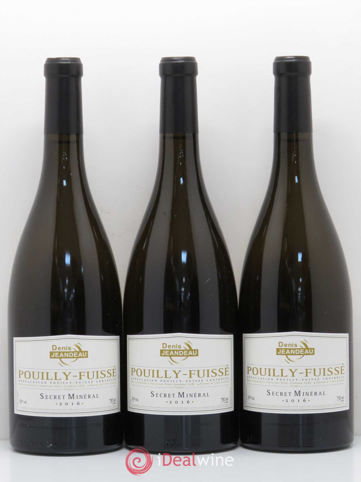 Pouilly-Fuissé Secret Minéral Jeandeau 2016 - Posten von 3 Flaschen - 0