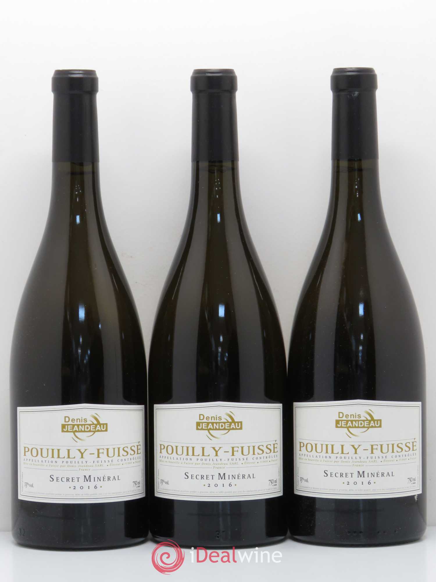 Pouilly-Fuissé Secret Minéral Jeandeau 2016 - Posten von 3 Flaschen - 0
