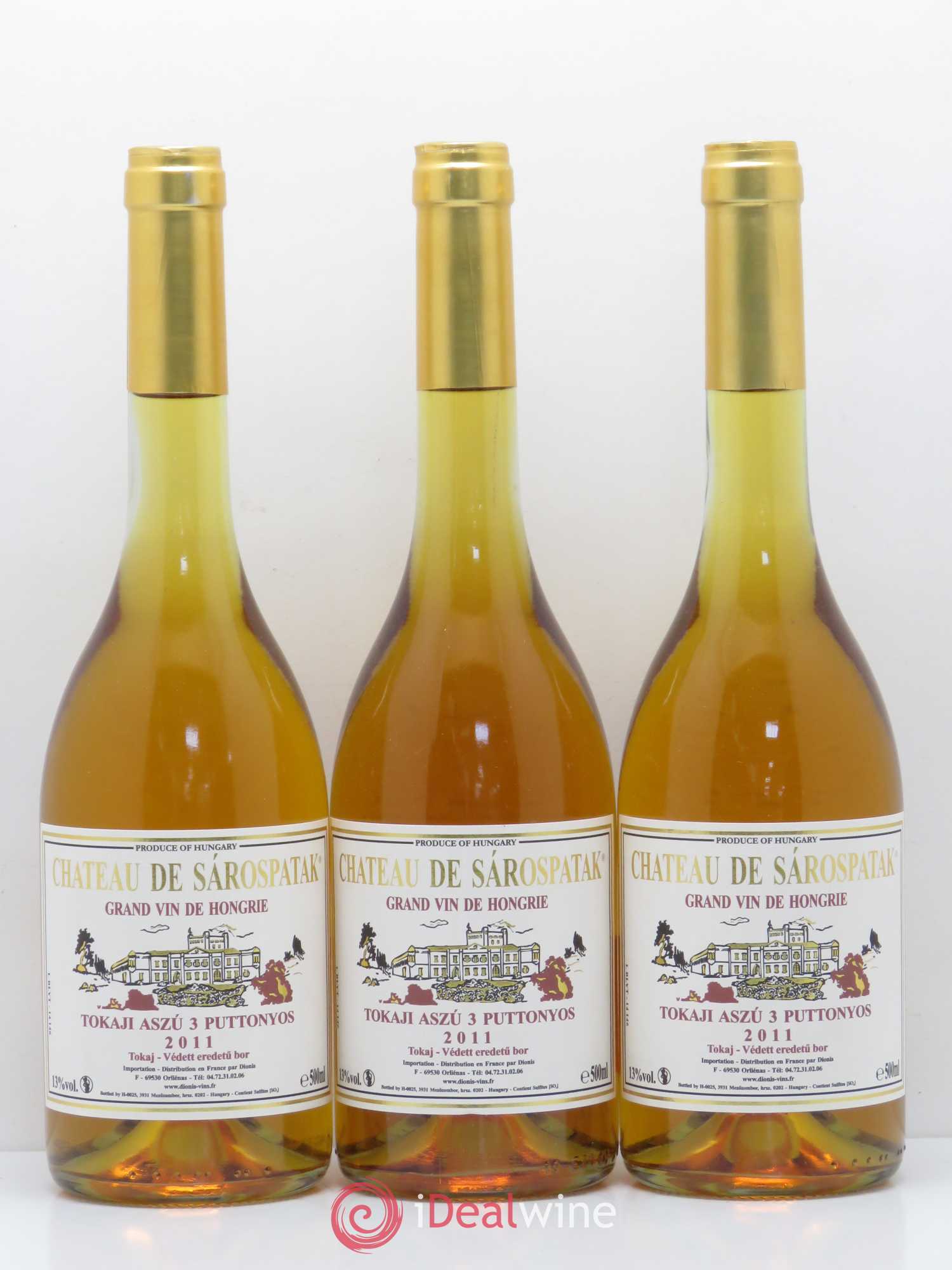 Tokaji Aszu 3 Puttonyos Château de Sarospatak (sans prix de réserve) 2011 - Posten von 3 Demi-Flaschen - 0