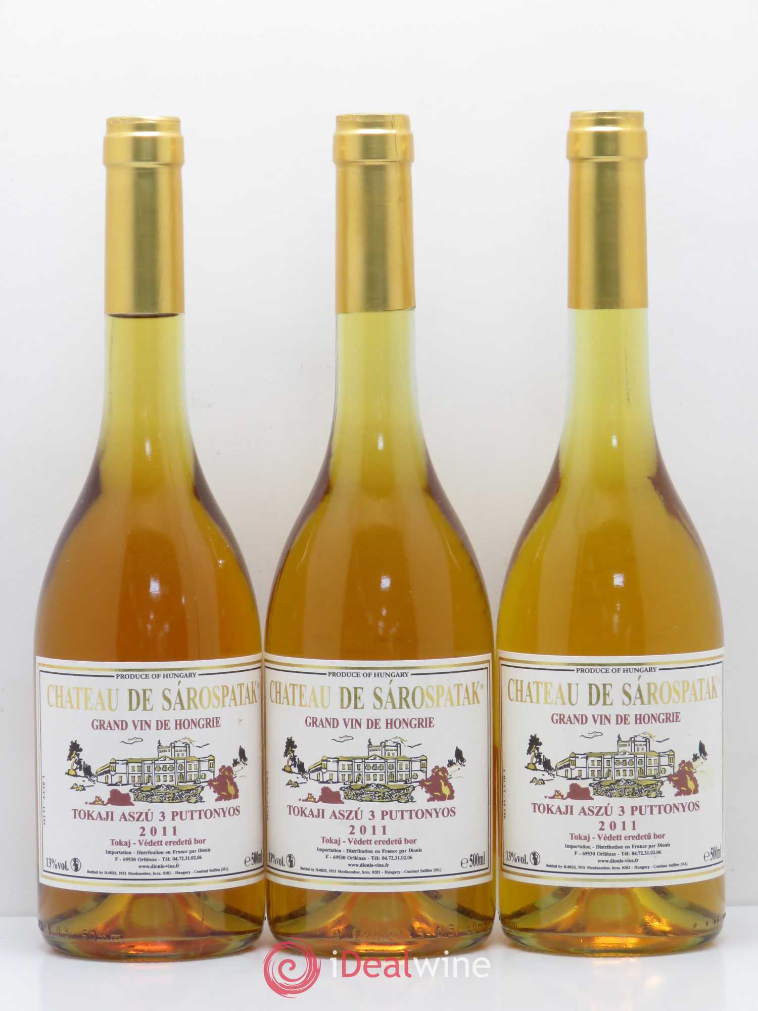 Tokaji Aszu 3 Puttonyos Château de Sarospatak (sans prix de réserve) 2011 - Posten von 3 Demi-Flaschen - 0