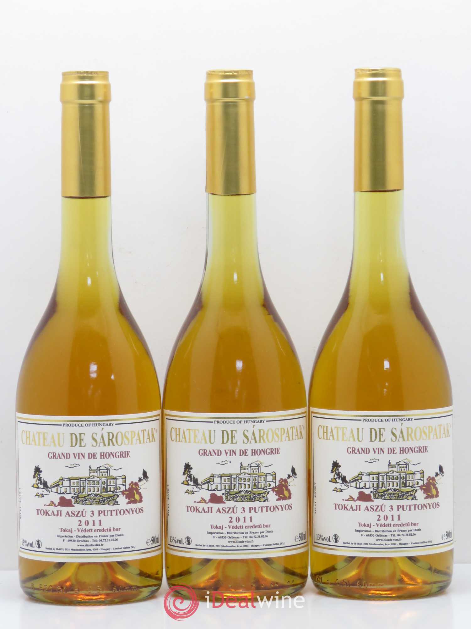 Tokaji Aszu 3 Puttonyos Château de Sarospatak (sans prix de réserve) 2011 - Posten von 3 Demi-Flaschen - 0