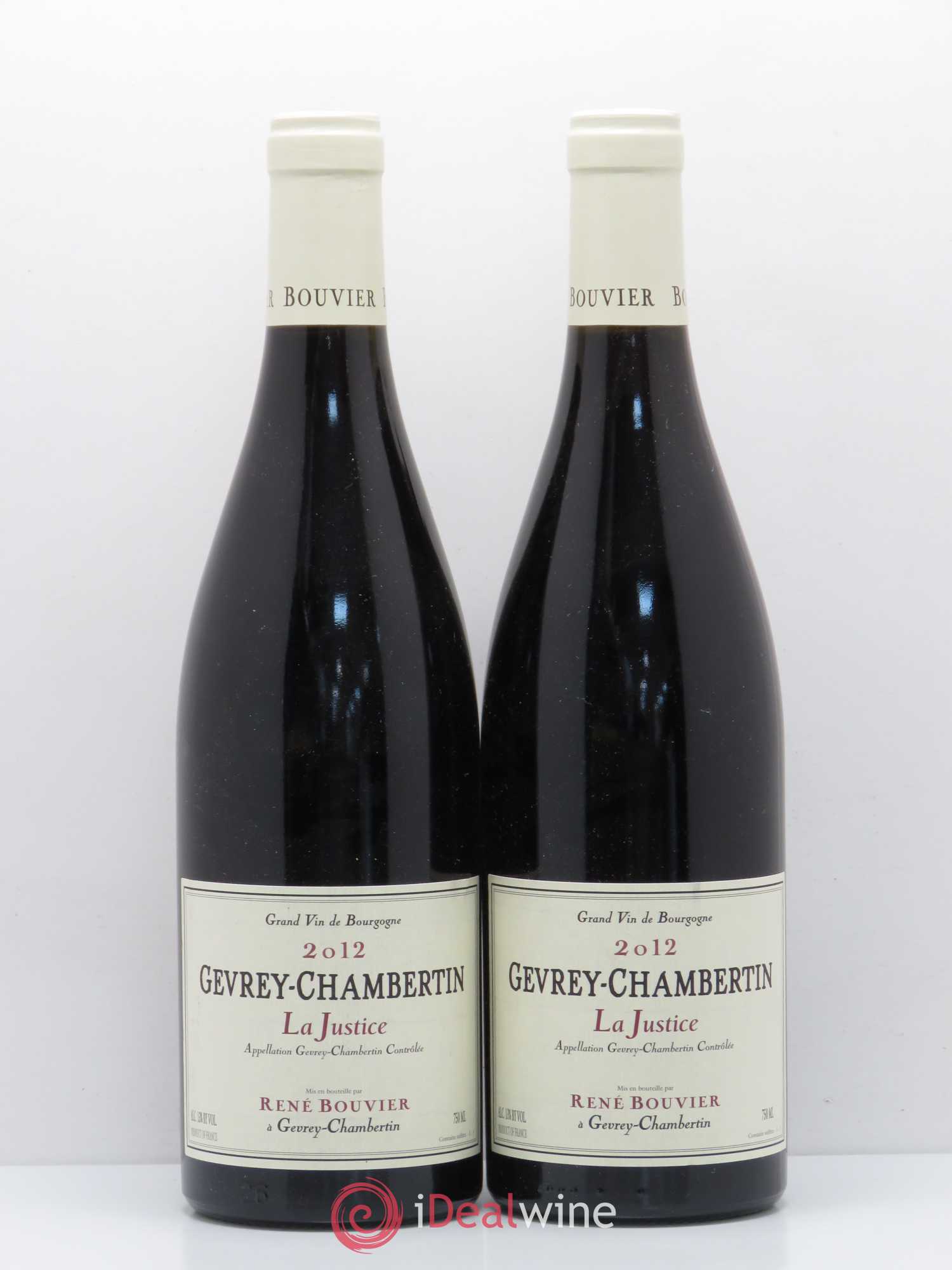 Gevrey-Chambertin La Justice René Bouvier (Domaine) 2012 - Lot de 2 bouteilles - 0