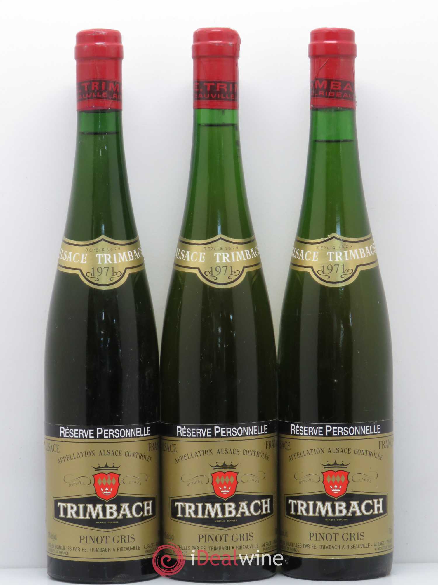 Alsace Pinot Gris Réserve Personnelle Trimbach (Domaine) 1971 - Lot de 3 bouteilles - 0
