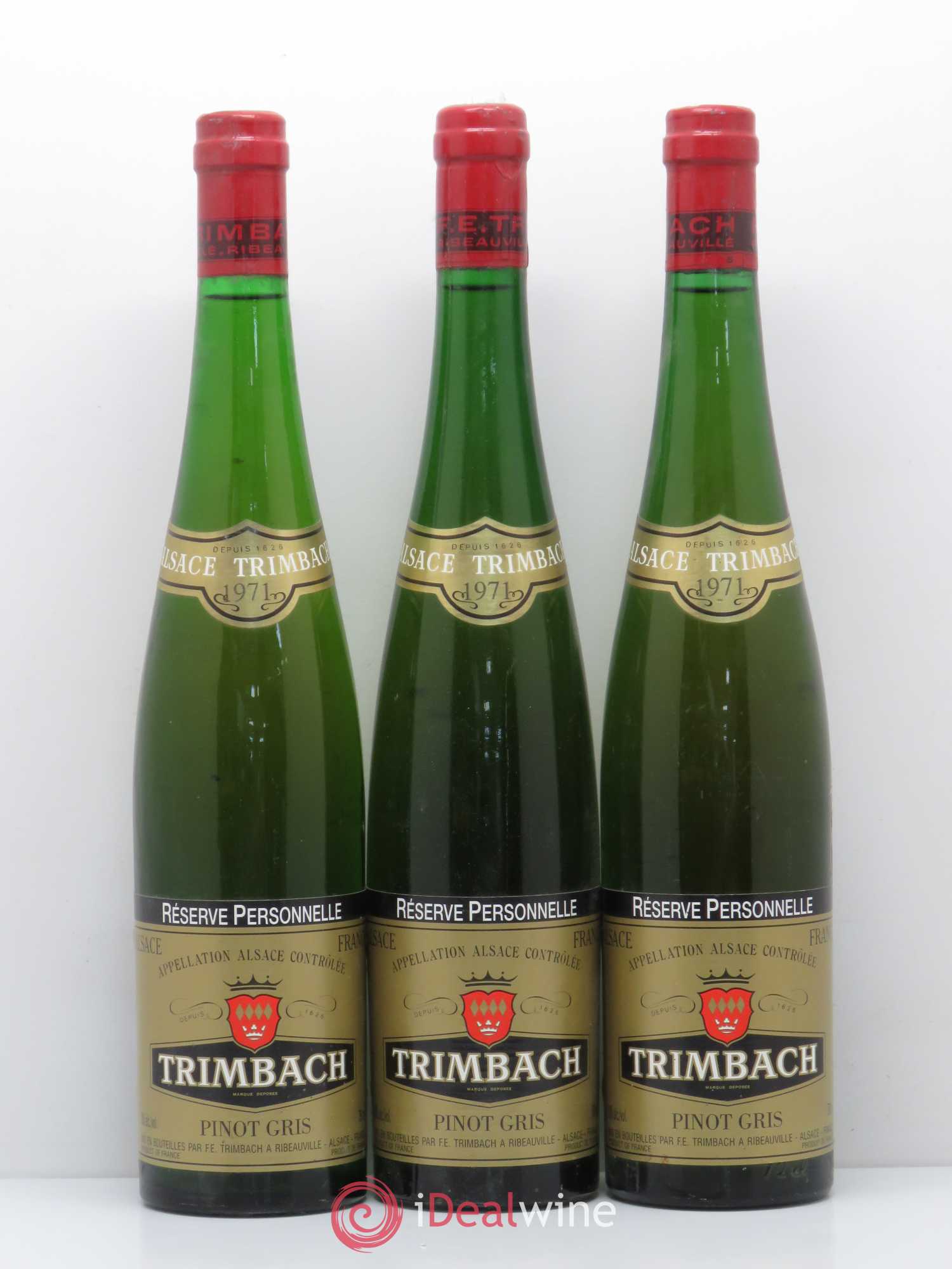 Alsace Pinot Gris Réserve Personnelle Trimbach (Domaine) 1971 - Lot de 3 bouteilles - 0