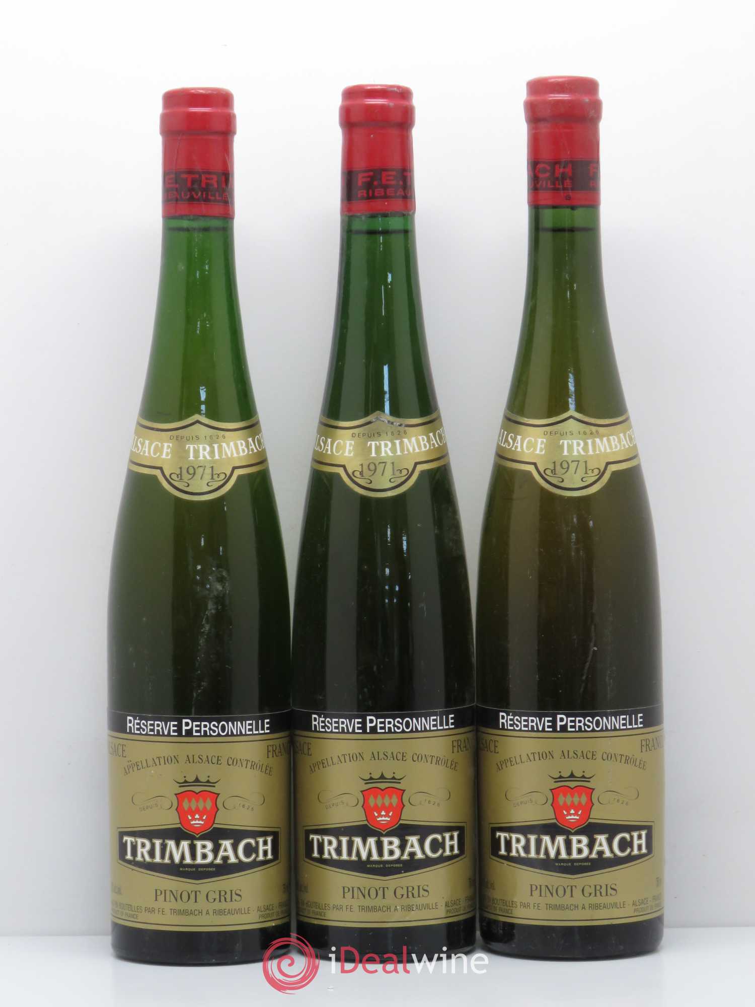 Alsace Pinot Gris Réserve Personnelle Trimbach (Domaine) 1971 - Lot de 3 bouteilles - 0