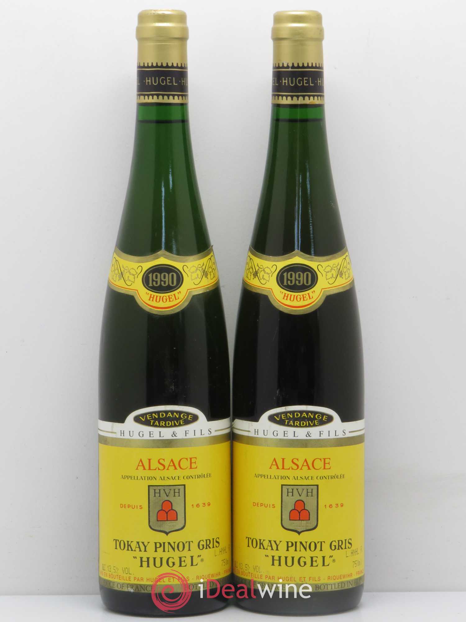 Pinot Gris Vendanges Tardives Hugel (Domaine) 1990 - Lotto di 2 bottiglie - 0