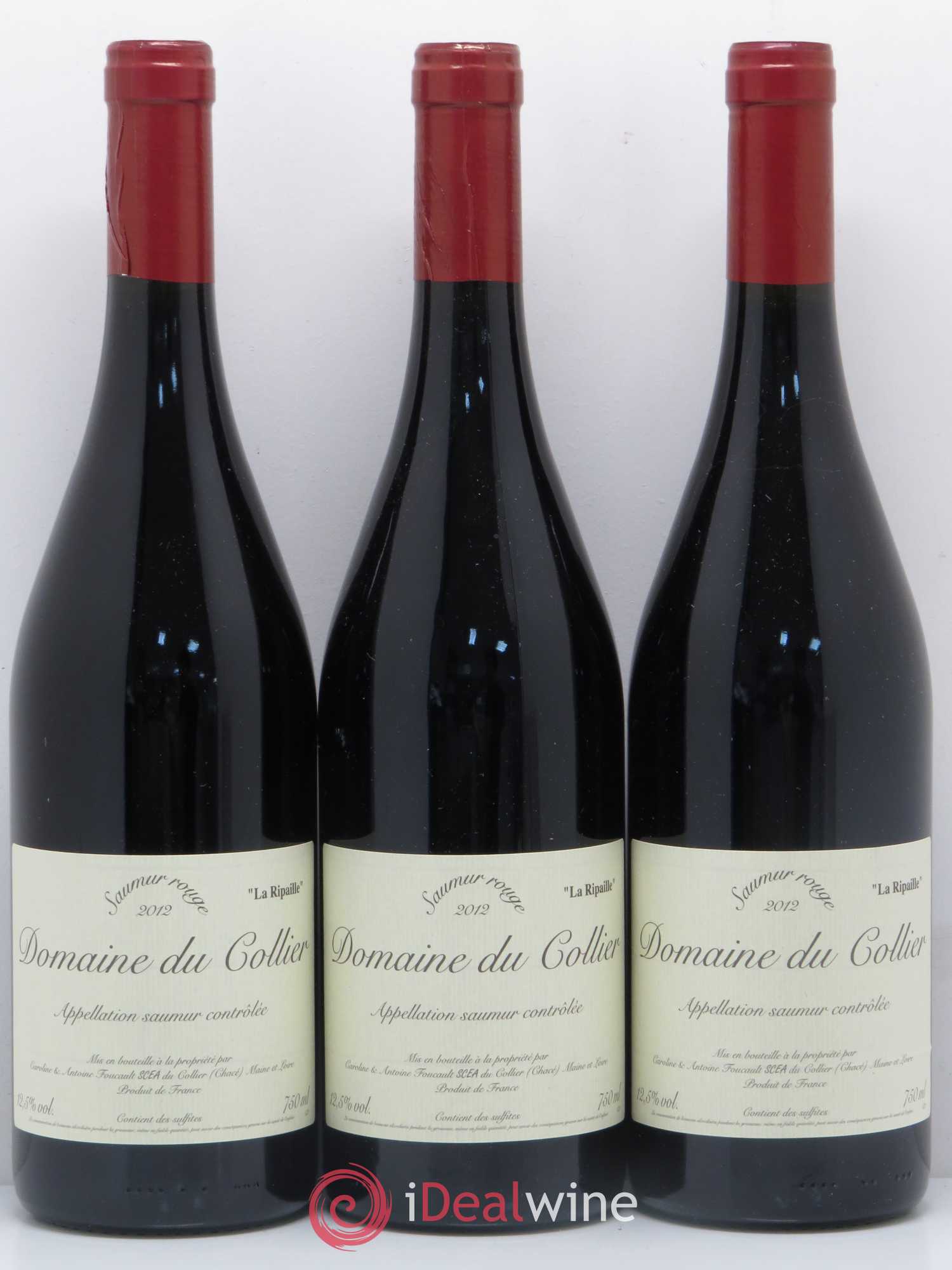 Saumur La Ripaille Domaine du Collier 2012 - Lot de 3 bouteilles - 0