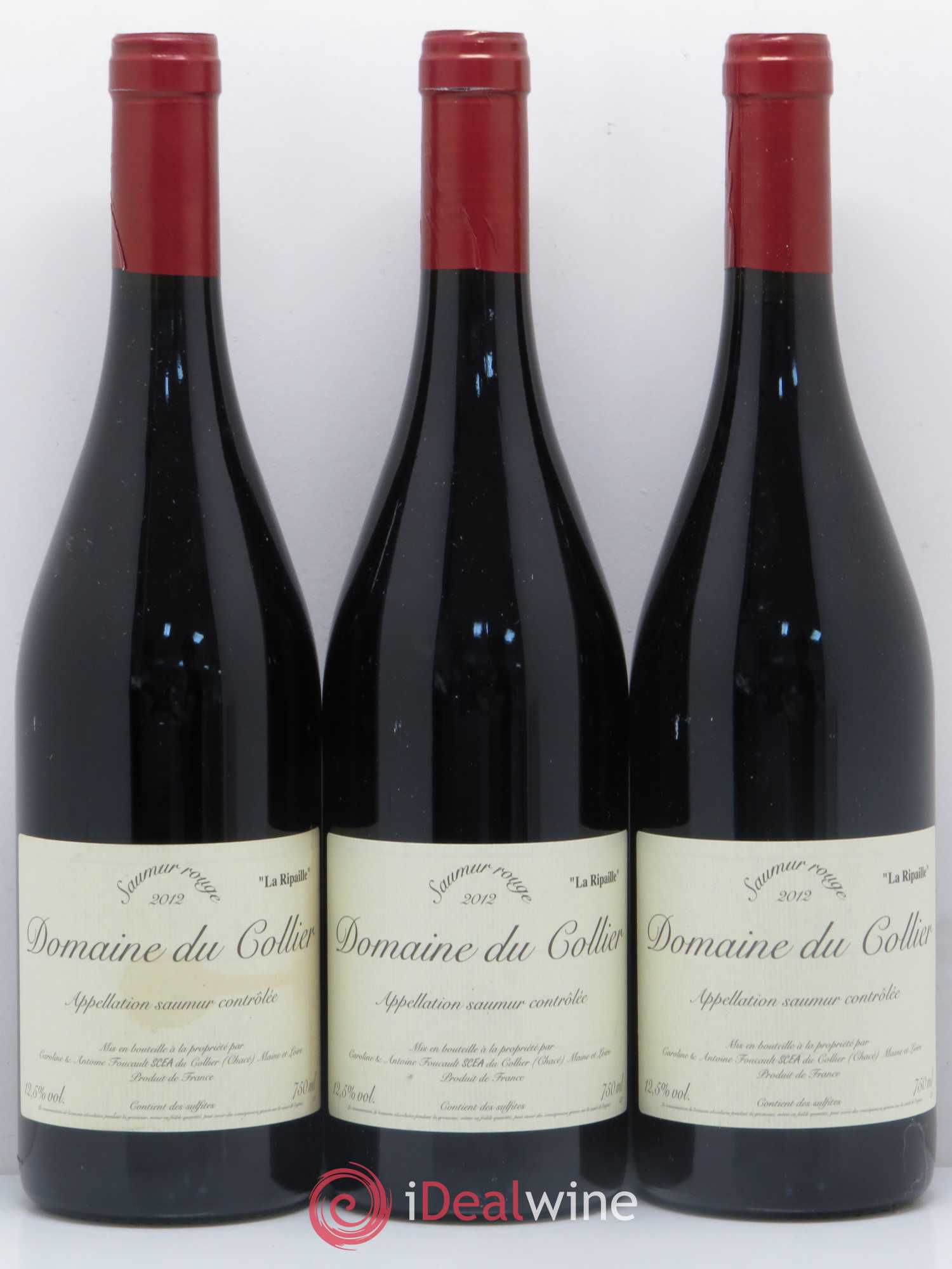 Saumur La Ripaille Domaine du Collier 2012 - Lot de 3 bouteilles - 0