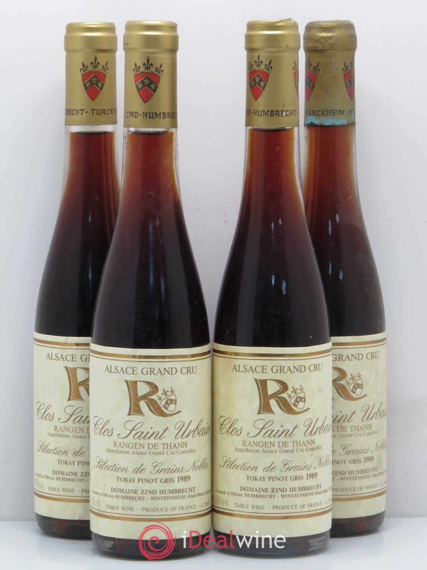 Alsace Pinot Gris Sélection de Grains Nobles Grand Cru Rangen de Thann Clos Saint-Urbain Zind-Humbrecht (Domaine) 1989 - Posten von 4 Demi-Flaschen - 0