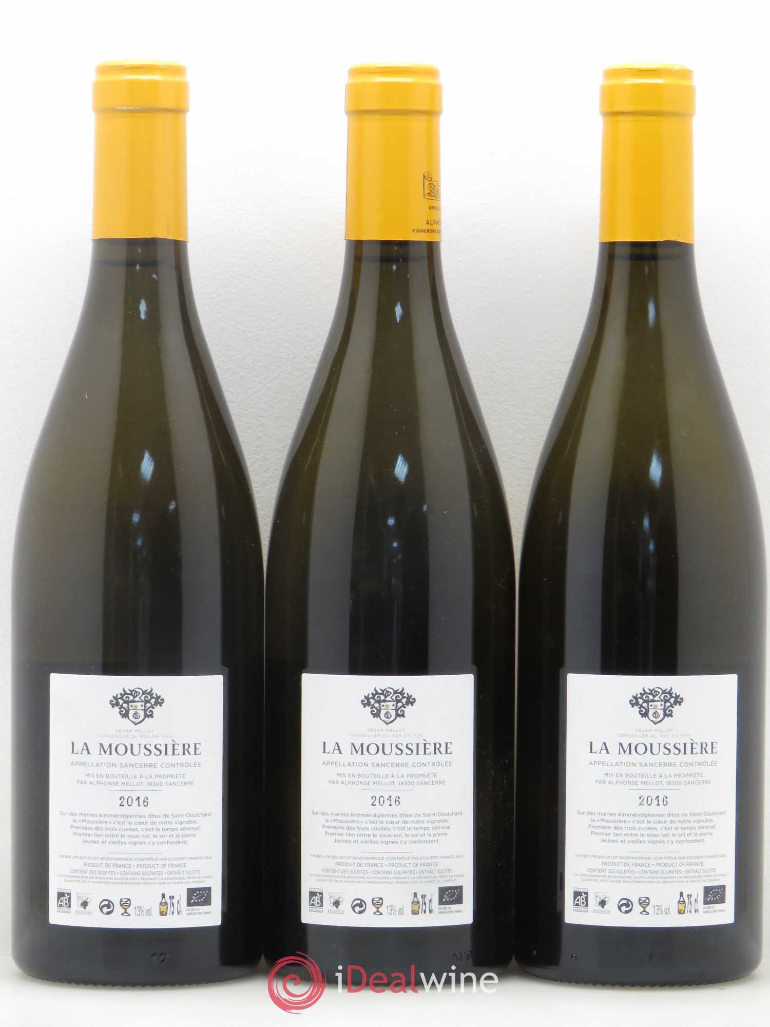 Sancerre La Moussière Alphonse Mellot 2016 - Lot de 3 bouteilles - 1