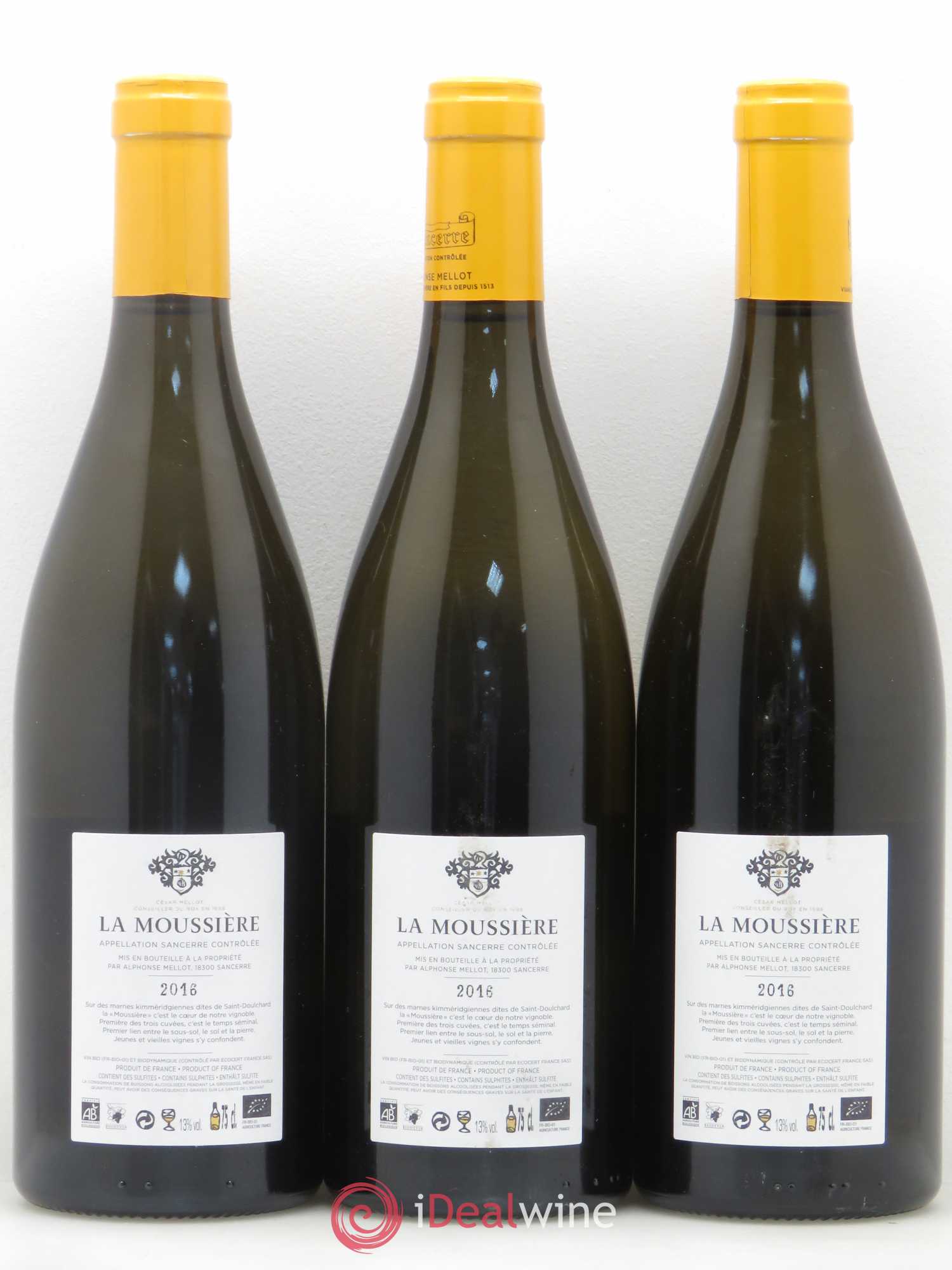 Sancerre La Moussière Alphonse Mellot 2016 - Lot de 3 bouteilles - 1