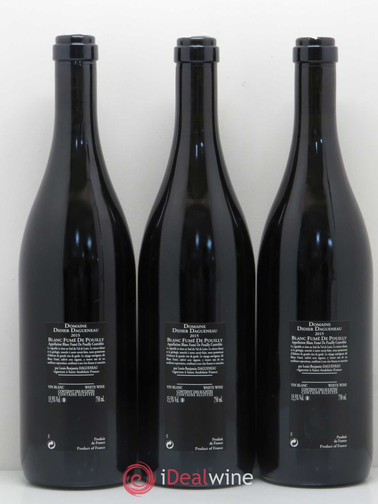 Vin de France (anciennement Pouilly-Fumé) Silex Dagueneau (Domaine Didier - Louis-Benjamin) 2015 - Lot de 3 bouteilles - 1