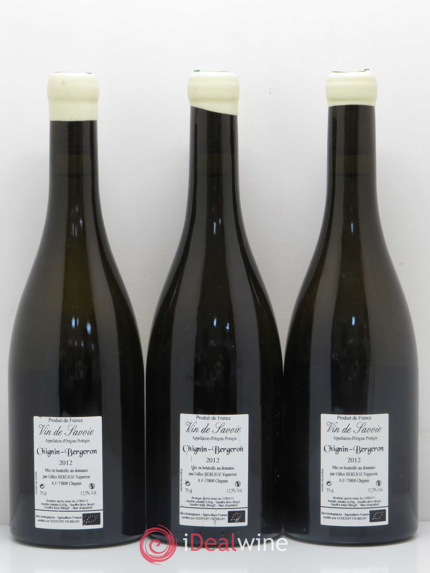 Vin de Savoie Chignin-Bergeron Les Fripons Gilles Berlioz 2012 - Lot de 3 bouteilles - 1