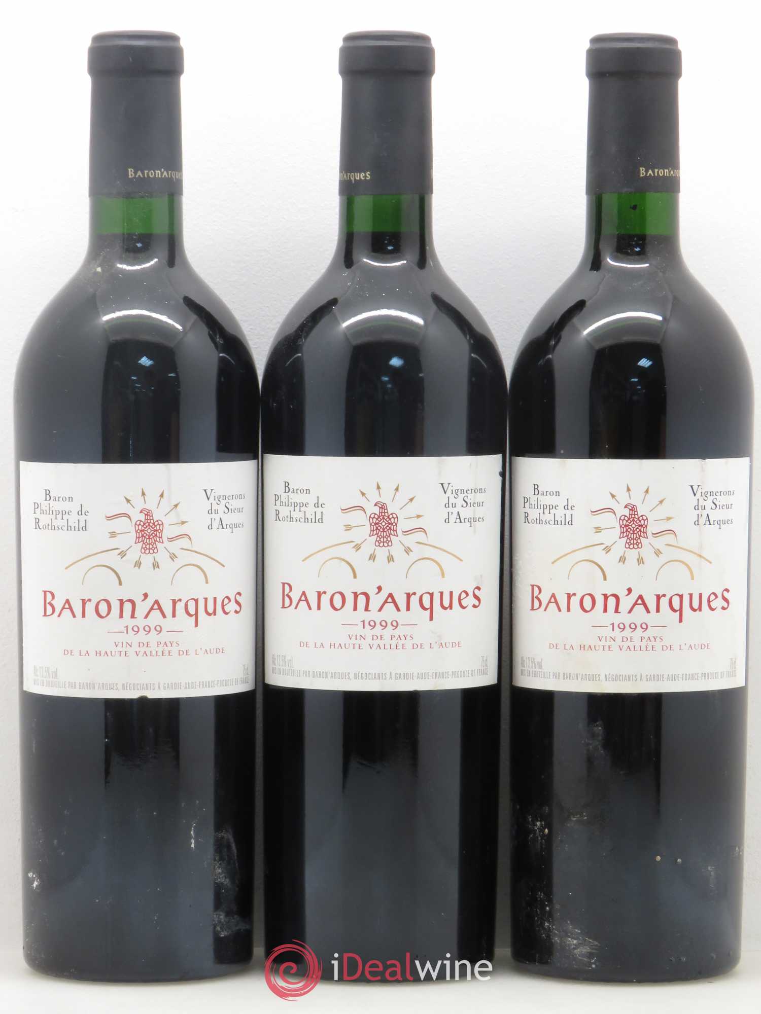 Divers Vin de Pays de la haute vallée de l'Aude Baron'Arques (no reserve) 1999 - Lot of 5 bottles - 1