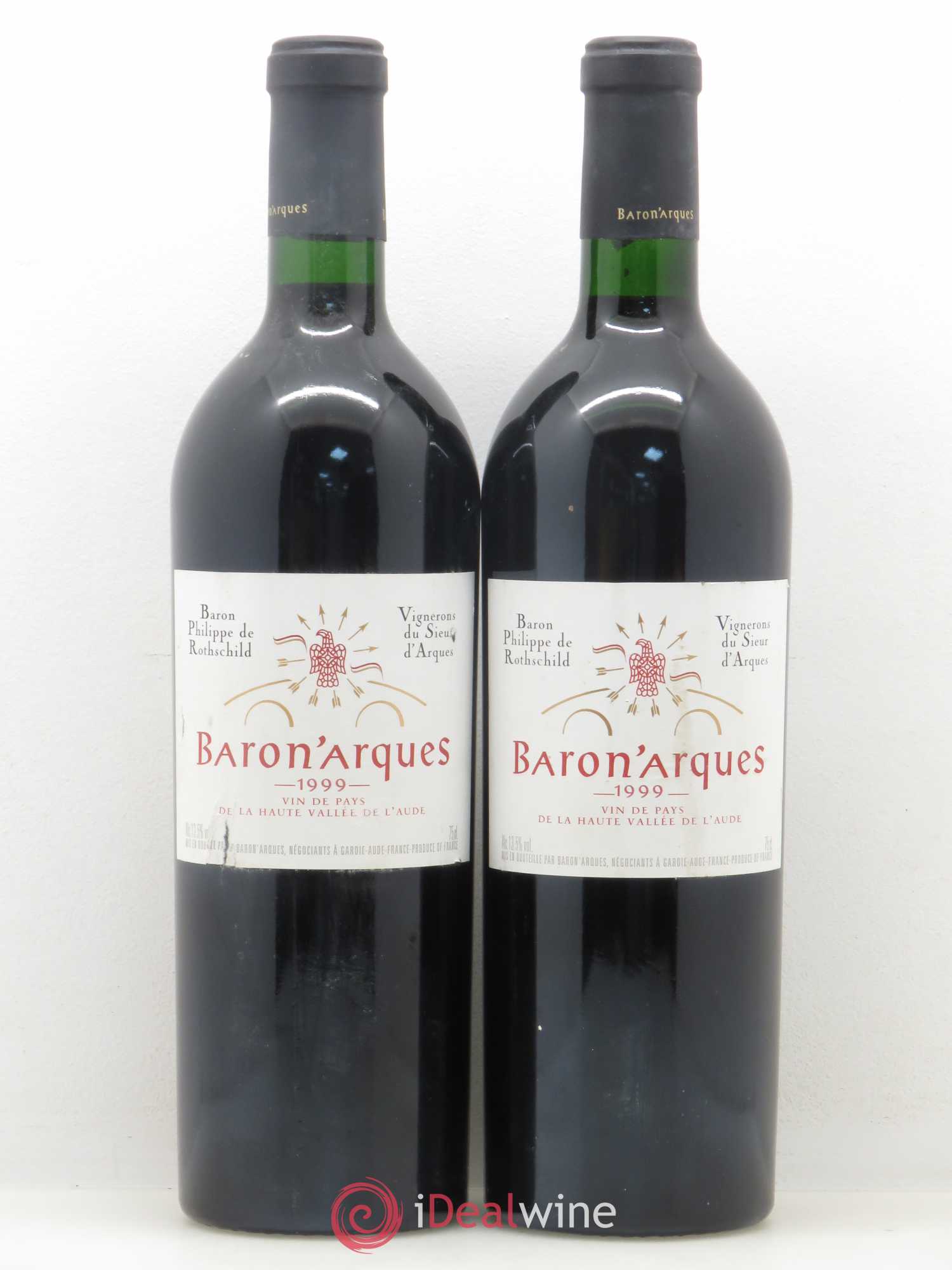 Divers Vin de Pays de la haute vallée de l'Aude Baron'Arques (no reserve) 1999 - Lot of 5 bottles - 2