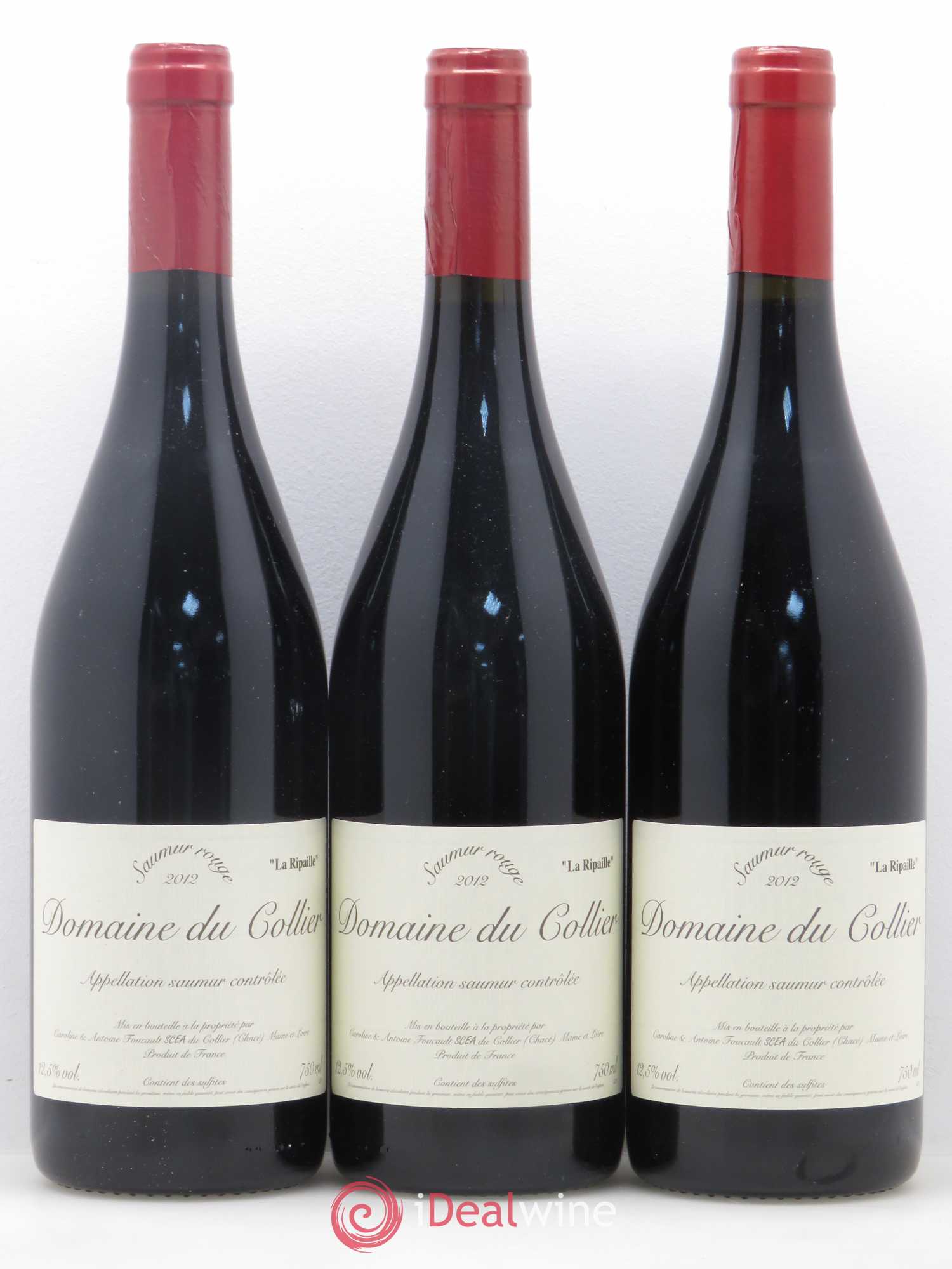 Saumur La Ripaille Domaine du Collier 2012 - Lot de 3 bouteilles - 0