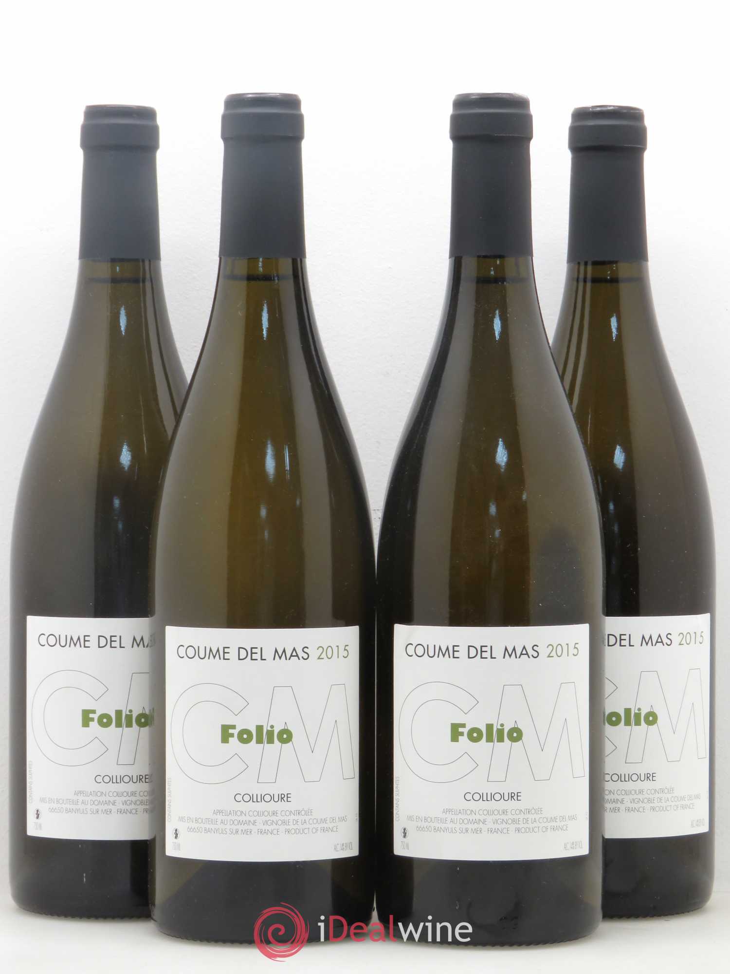 Collioure Coume del Mas Folio (sans prix de réserve) 2015 - Lot de 4 bouteilles - 0