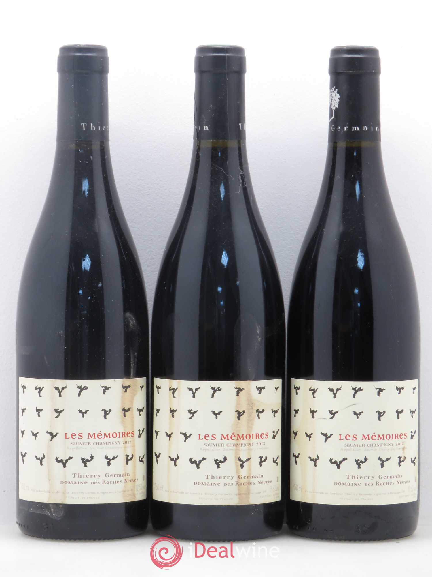 Saumur-Champigny Les Mémoires Domaine des Roches Neuves - Thierry Germain 2012 - Lot de 3 bouteilles - 0