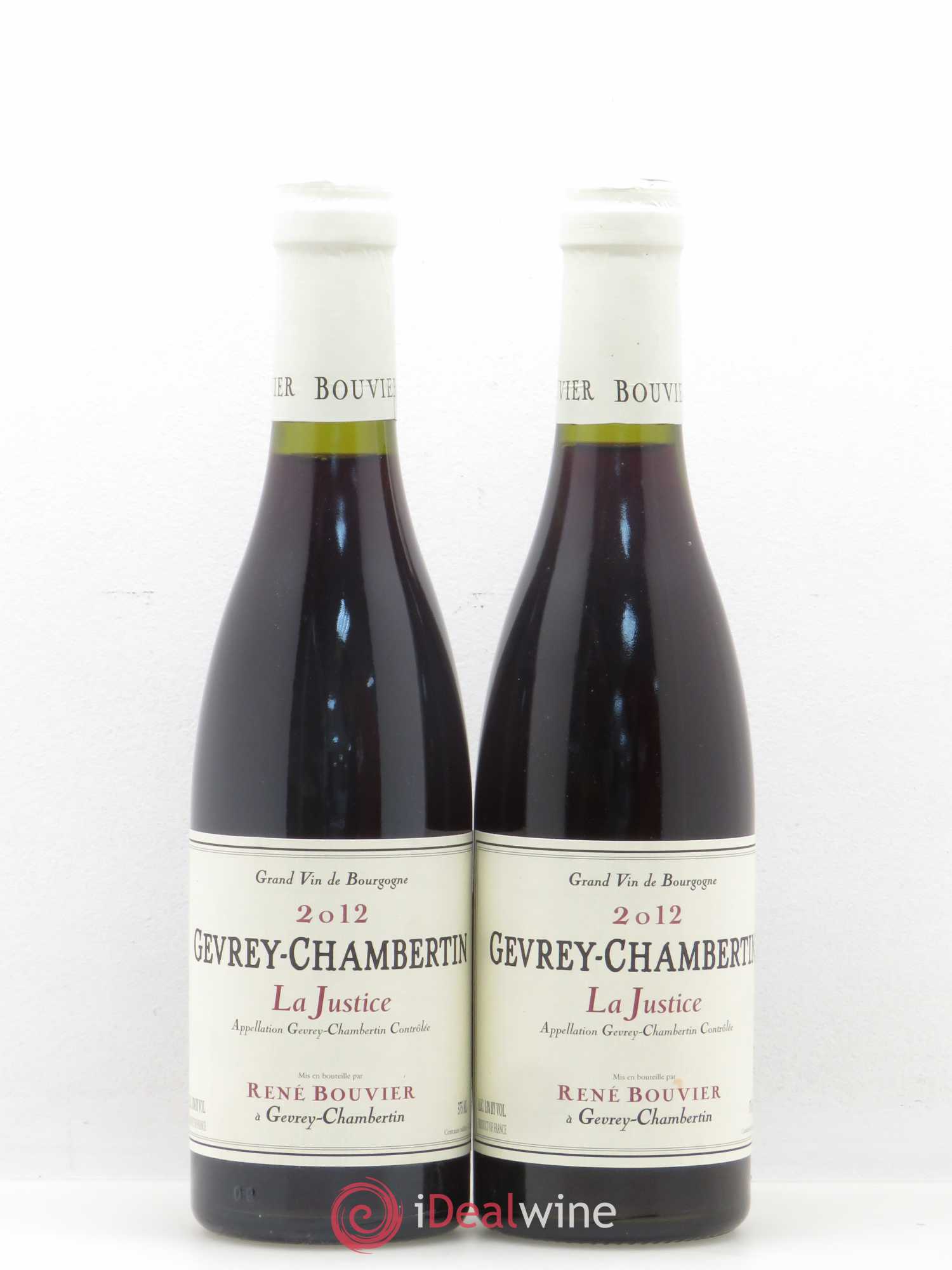Gevrey-Chambertin La Justice René Bouvier (Domaine) 2012 - Lot de 2 demi bouteilles - 0