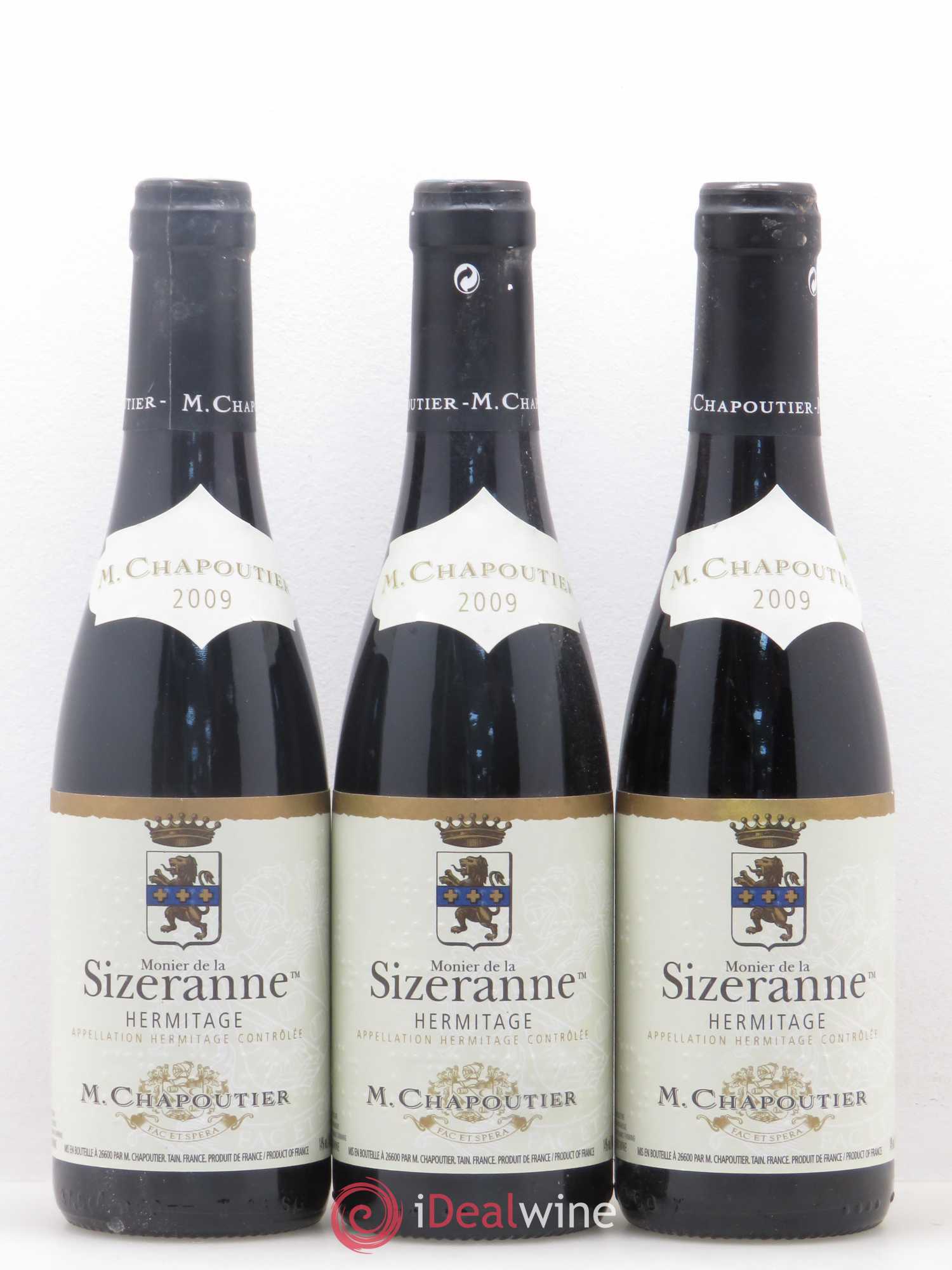 Hermitage Monier de La Sizeranne Chapoutier 2009 - Lot de 3 demi bouteilles - 0