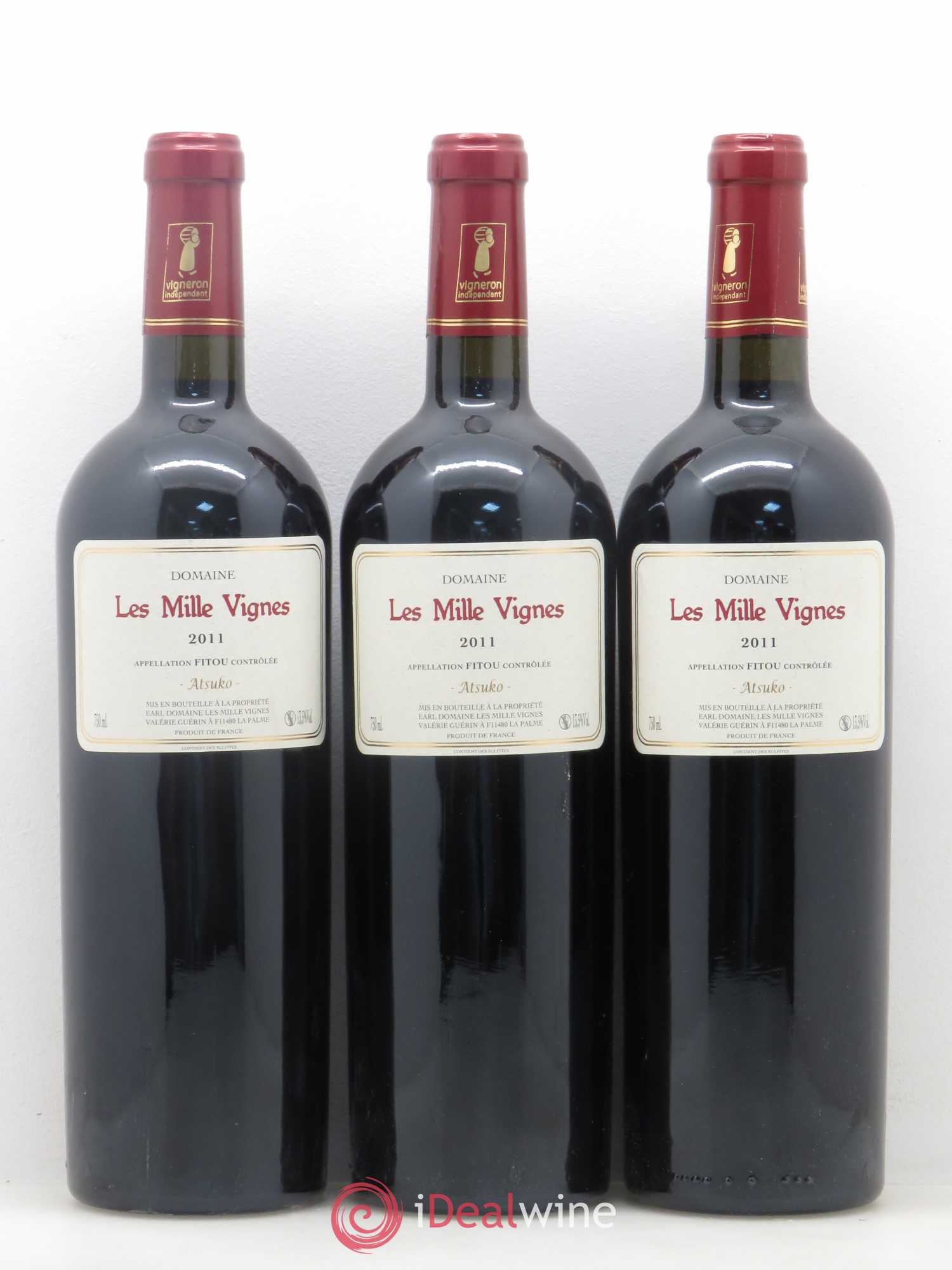 Divers Fitou Atsuko Domaine Les Mille Vignes 2011 - Posten von 3 Flaschen - 0