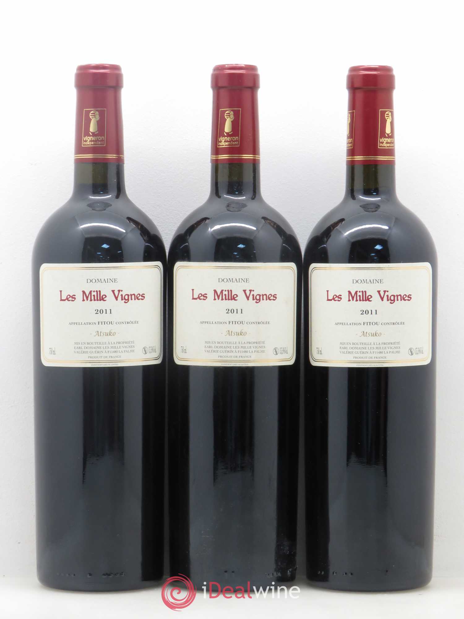 Divers Fitou Atsuko Domaine Les Mille Vignes 2011 - Posten von 3 Flaschen - 0