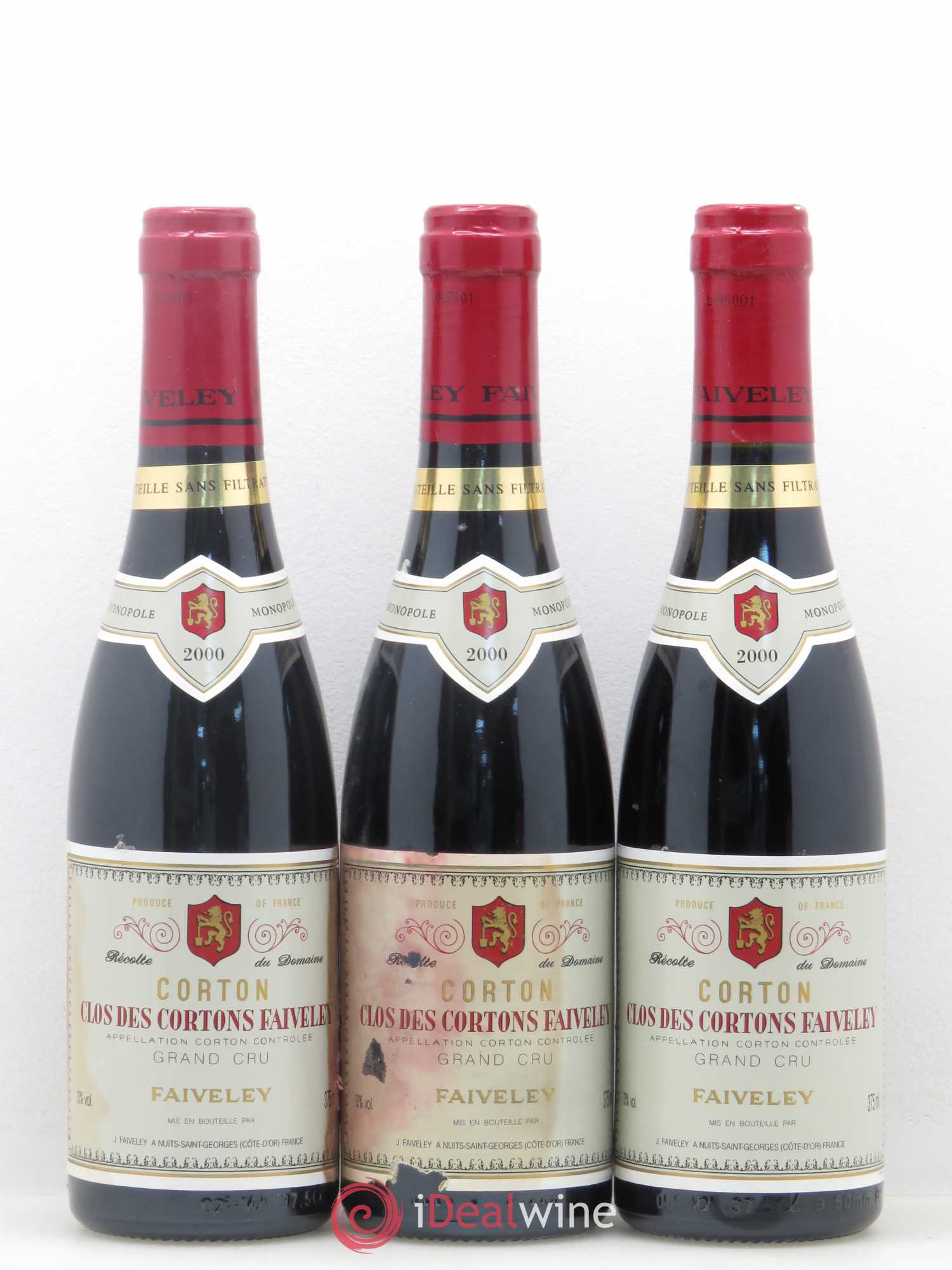 Corton Grand Cru Clos des Cortons Faiveley 2000 - Lot de 3 demi bouteilles - 0