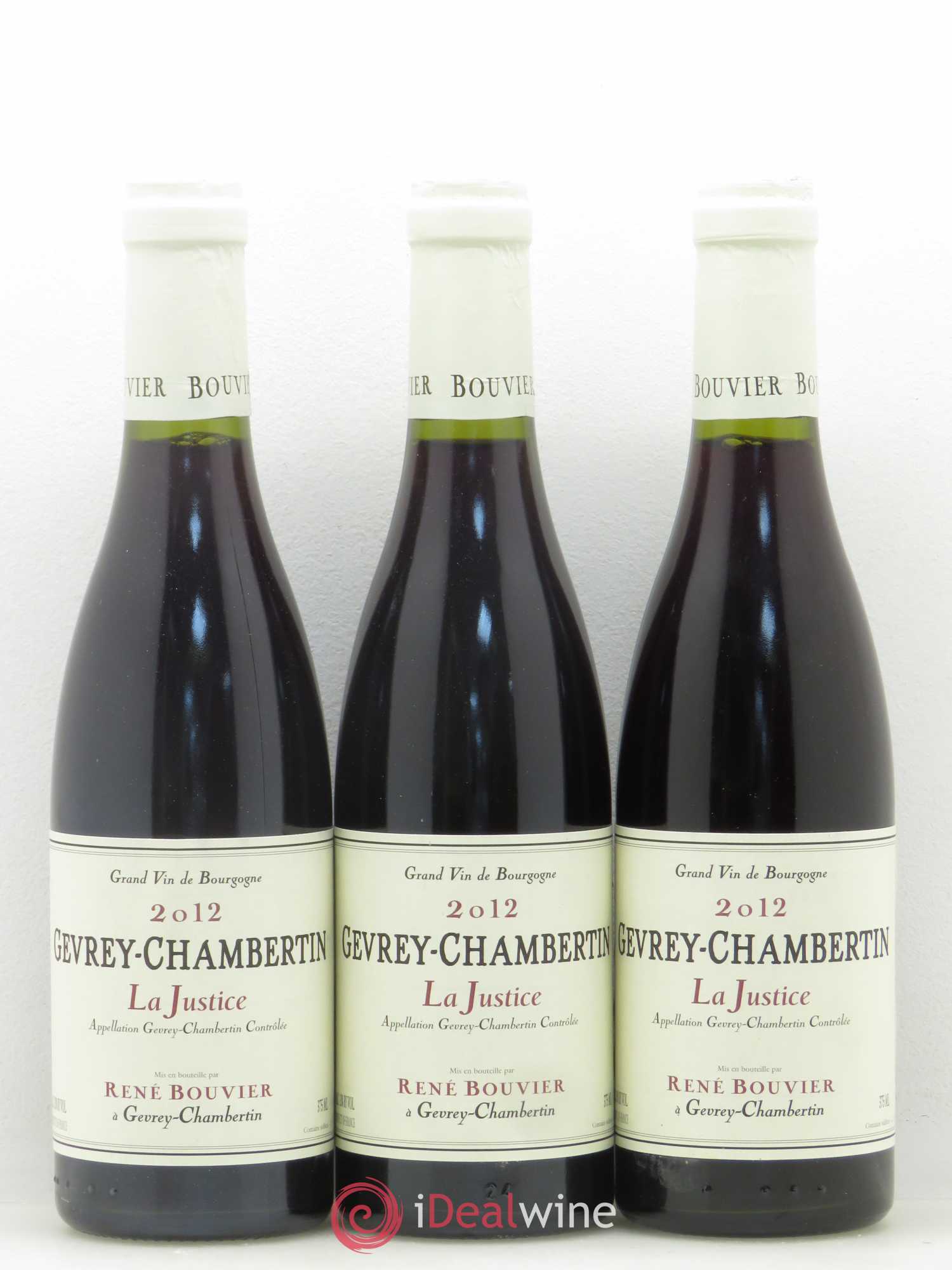 Gevrey-Chambertin La Justice René Bouvier (Domaine) 2012 - Lot de 3 demi bouteilles - 0