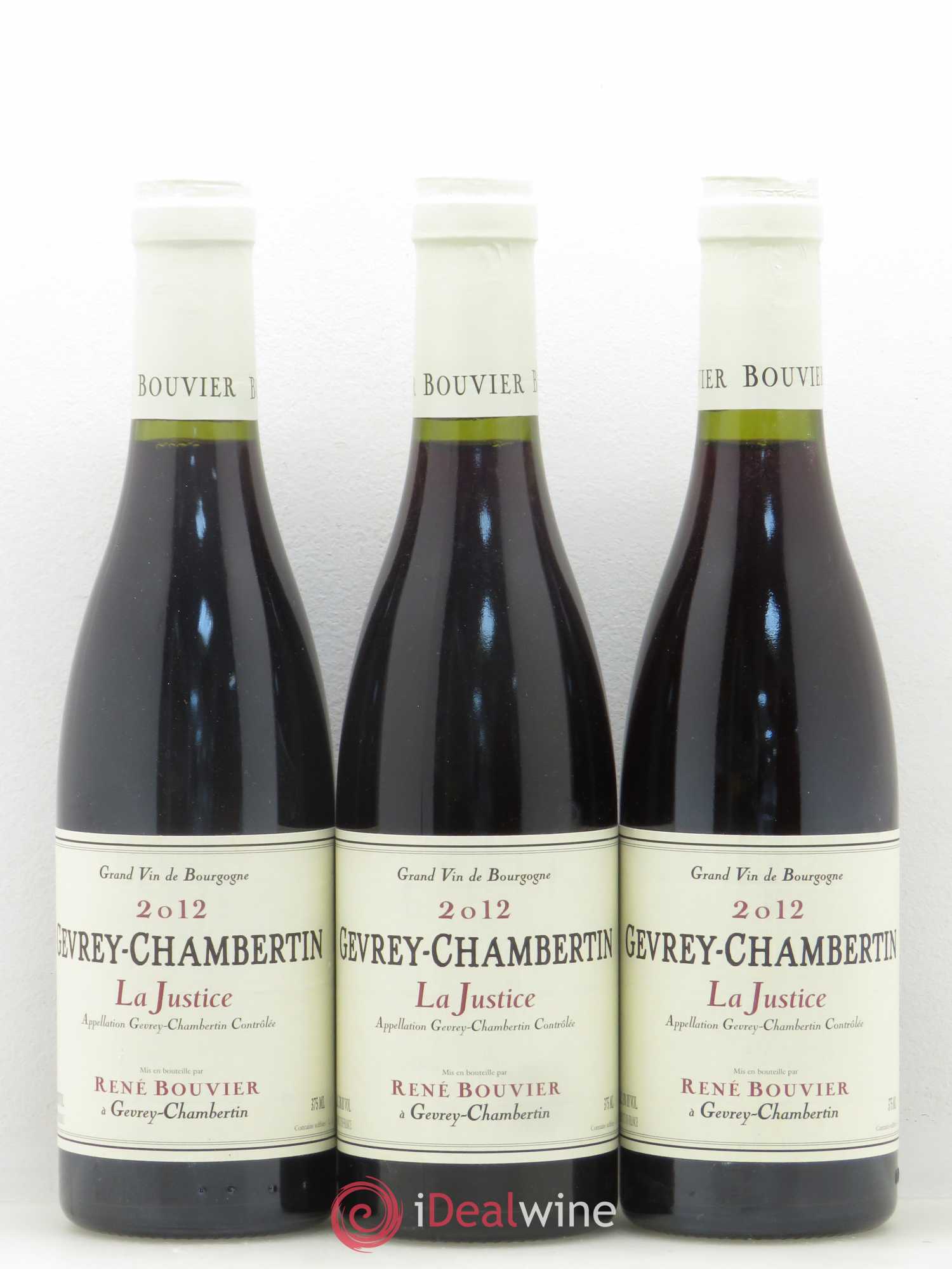 Gevrey-Chambertin La Justice René Bouvier (Domaine) 2012 - Lot de 3 demi bouteilles - 0