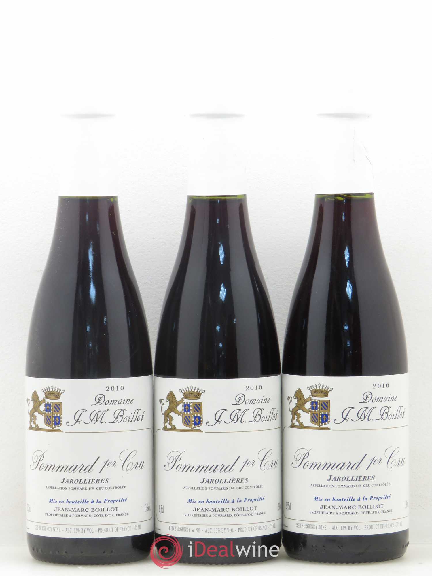 Pommard 1er Cru Jarollières Jean Marc Boillot 2010 - Posten von 3 Demi-Flaschen - 0