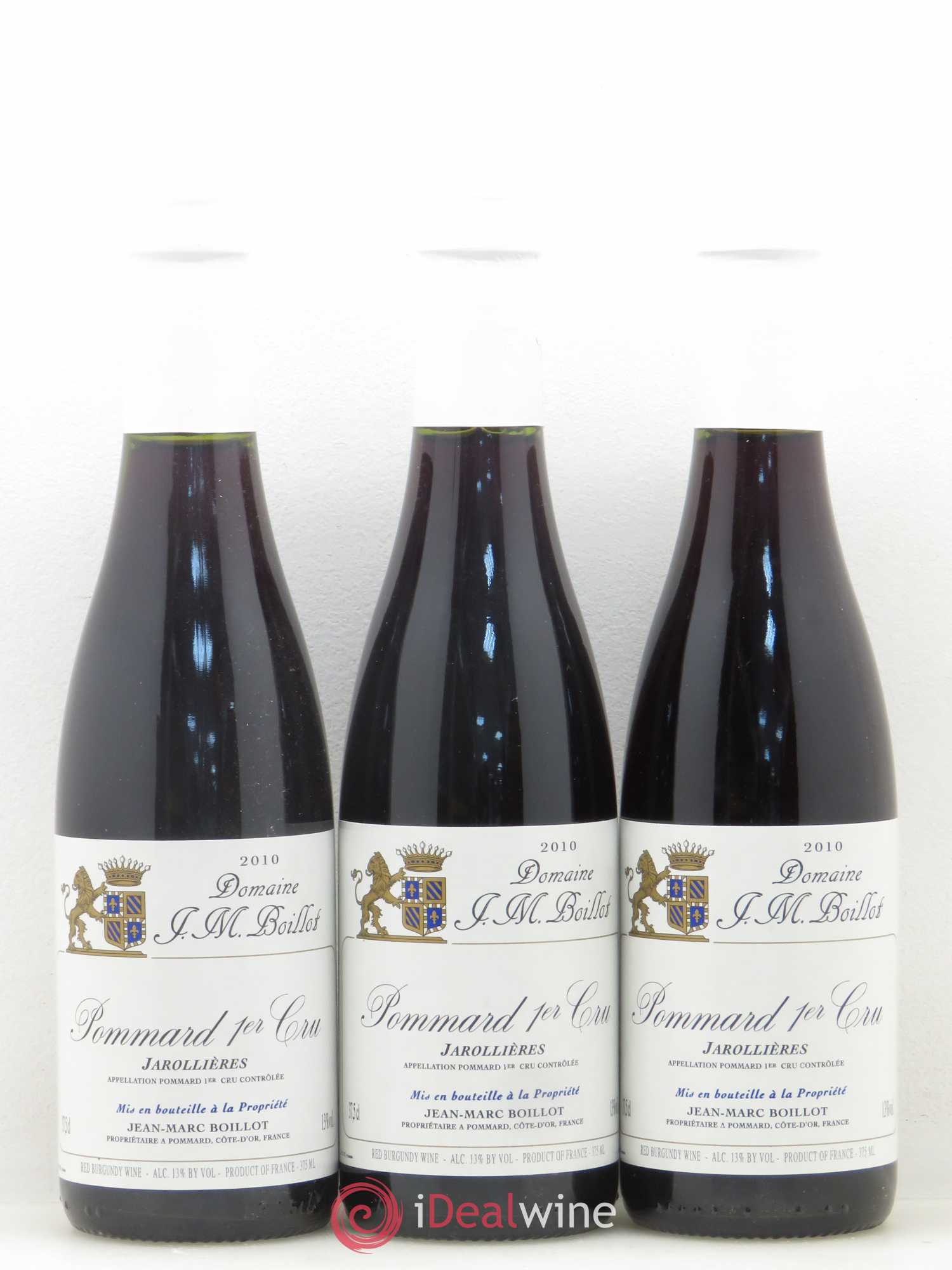 Pommard 1er Cru Jarollières Jean Marc Boillot 2010 - Posten von 3 Demi-Flaschen - 0