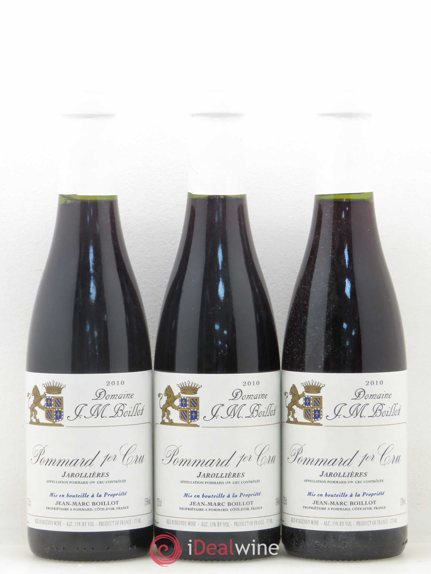 Pommard 1er Cru Jarollières Jean Marc Boillot 2010 - Posten von 3 Demi-Flaschen - 0