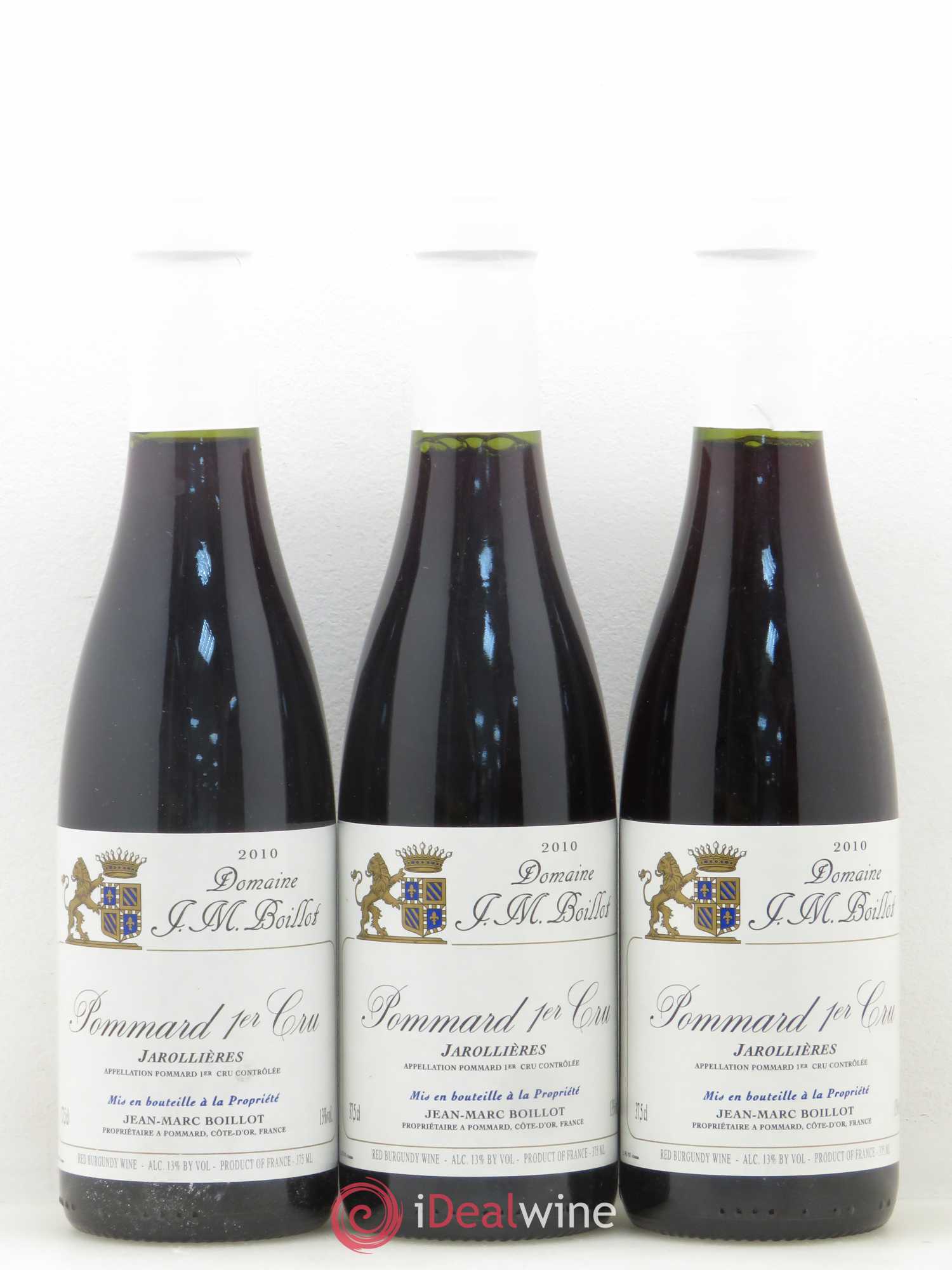 Pommard 1er Cru Jarollières Jean Marc Boillot 2010 - Posten von 3 Demi-Flaschen - 0