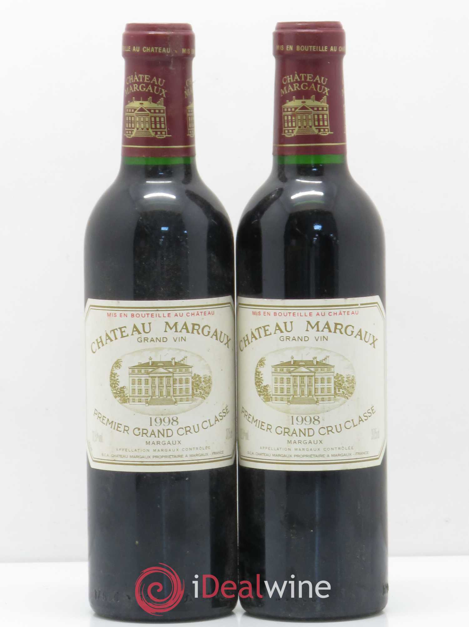 Château Margaux 1er Grand Cru Classé 1998 - Lot de 2 demi bouteilles - 0