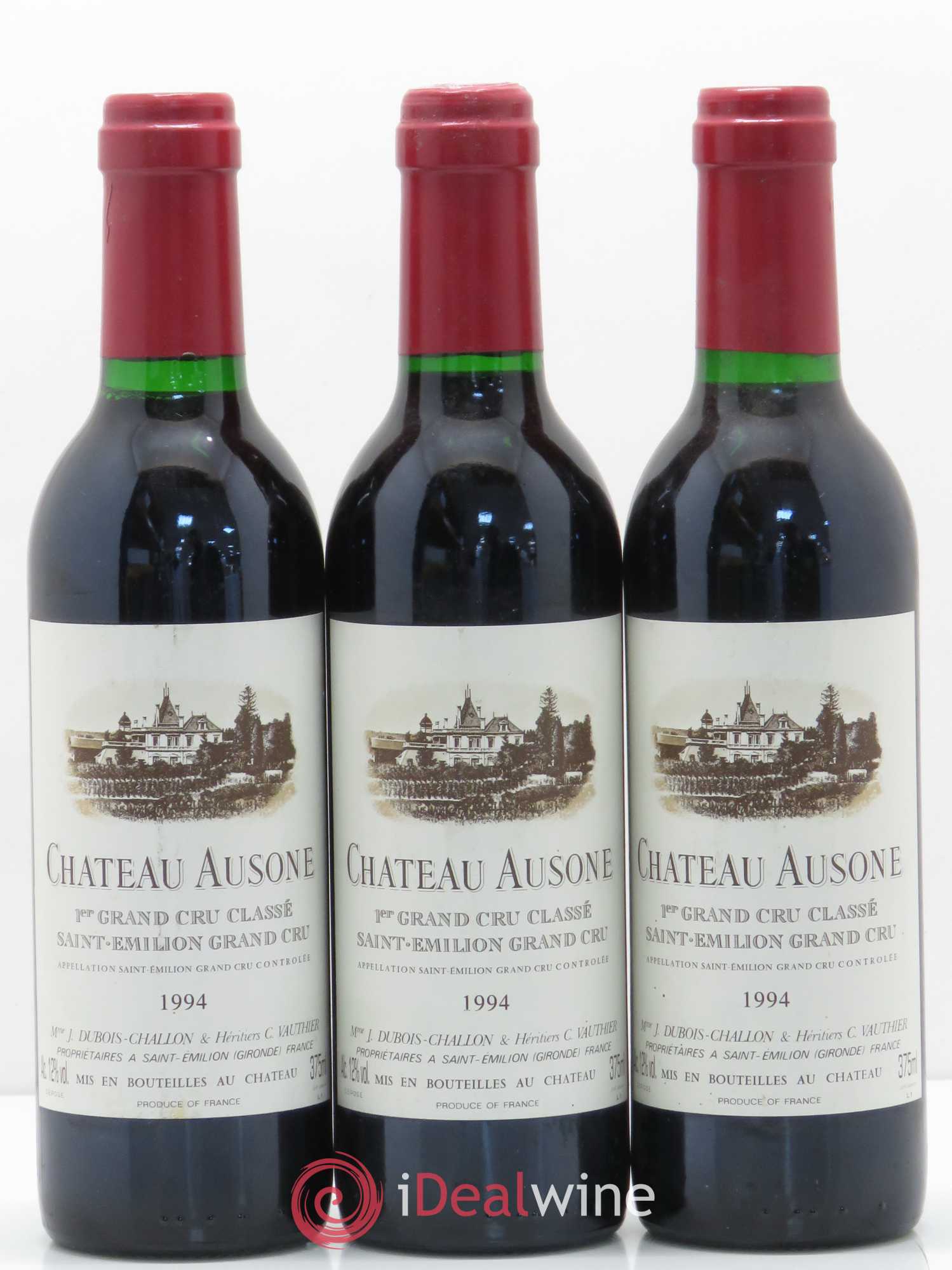 Château Ausone 1er Grand Cru Classé A 1994 - Lot de 3 demi bouteilles - 0