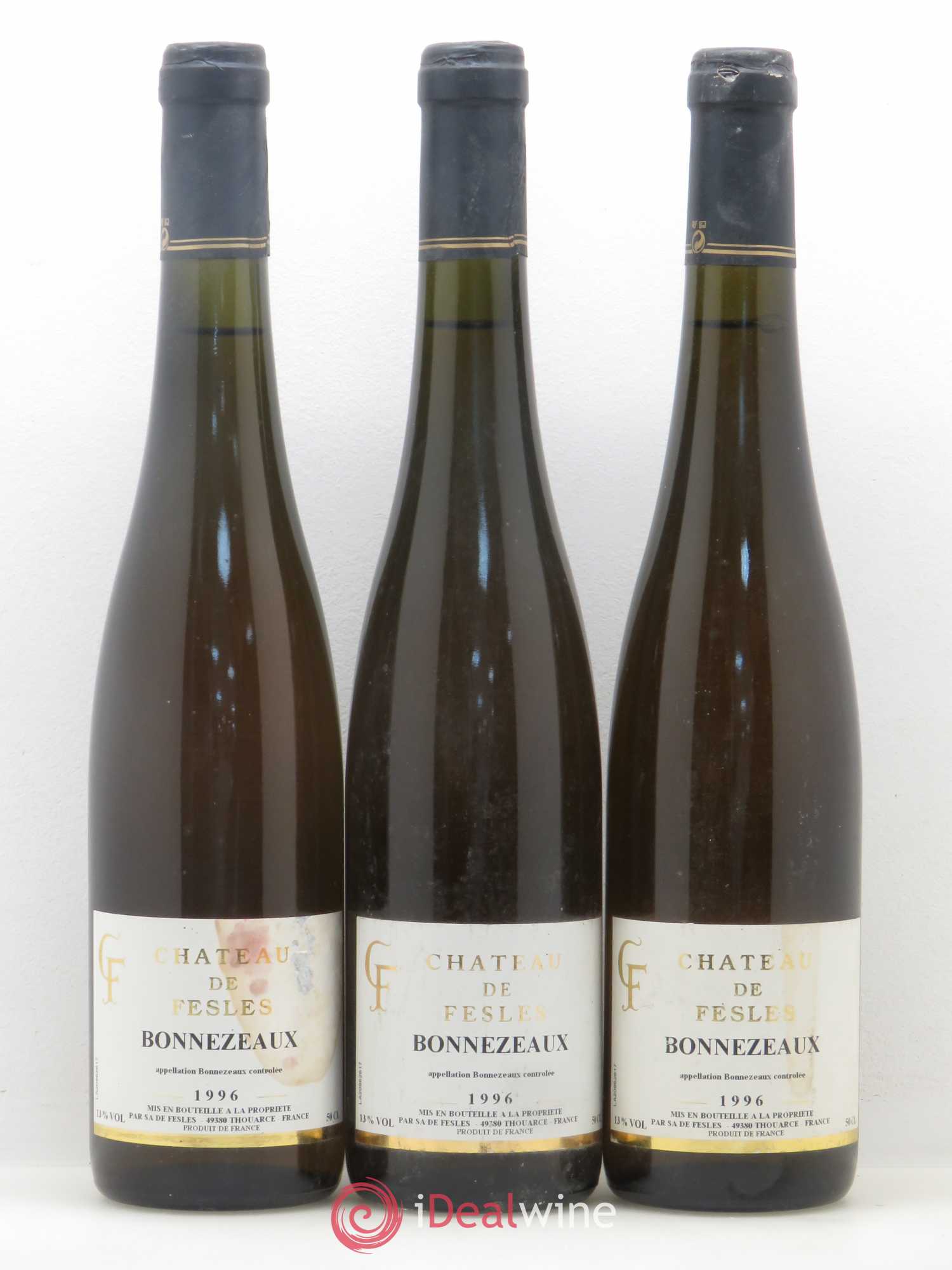 Bonnezeaux Château de Fesles 1996 - Lotto di 3 bottiglie - 0