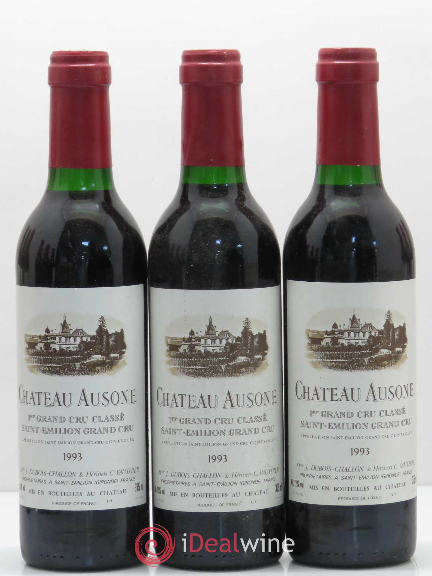 Château Ausone 1er Grand Cru Classé A 1993 - Lot de 12 demi bouteilles - 1