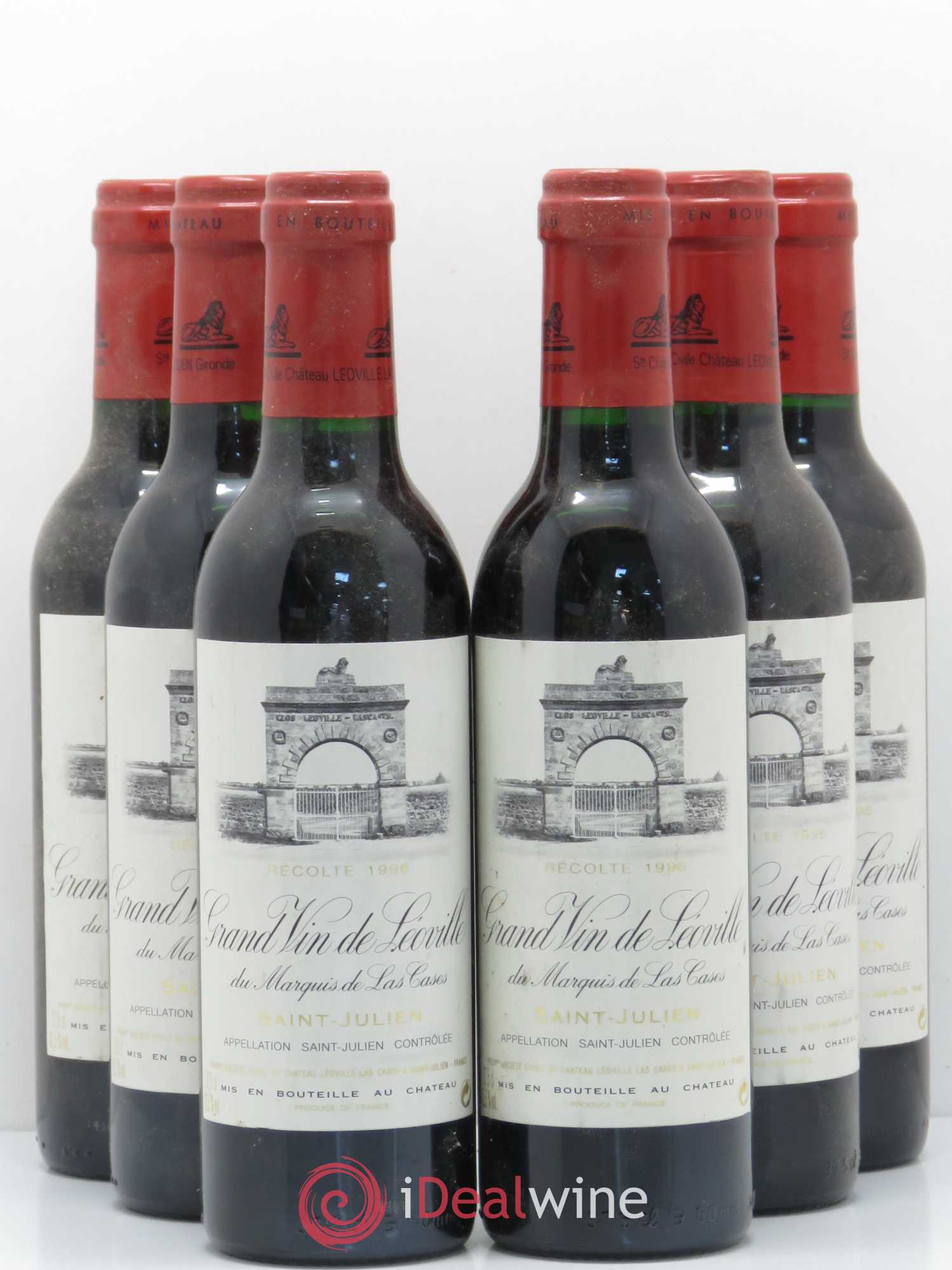 Château Léoville Las Cases 2ème Grand Cru Classé 1996 - Lot de 6 demi bouteilles - 0