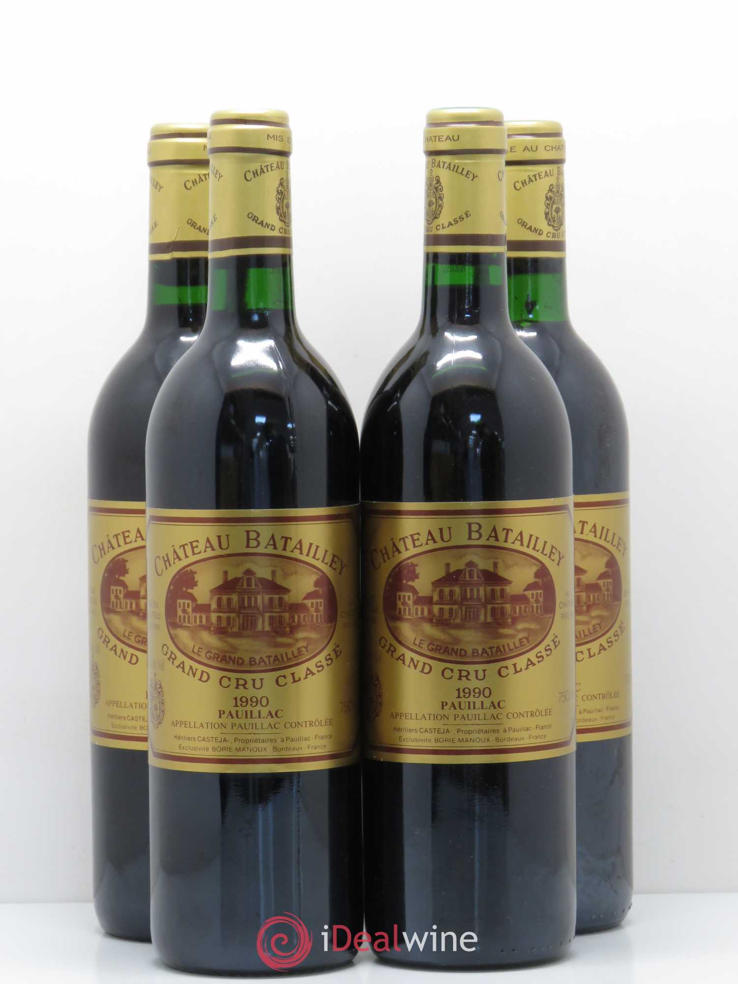 Château Batailley 5ème Grand Cru Classé 1990 - Lot de 4 bouteilles - 0